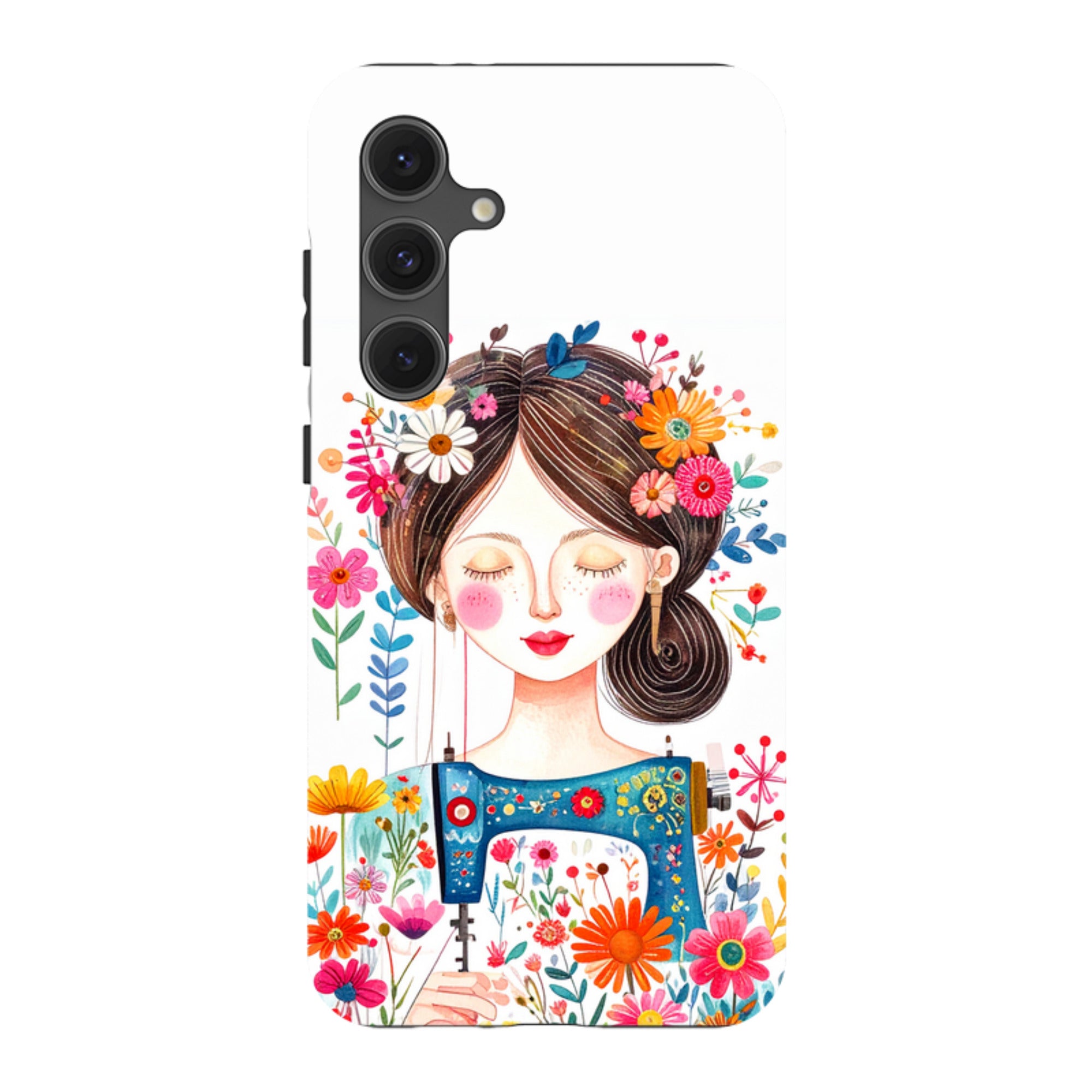 Samsung Tough  Case - Floral Sewing Lady