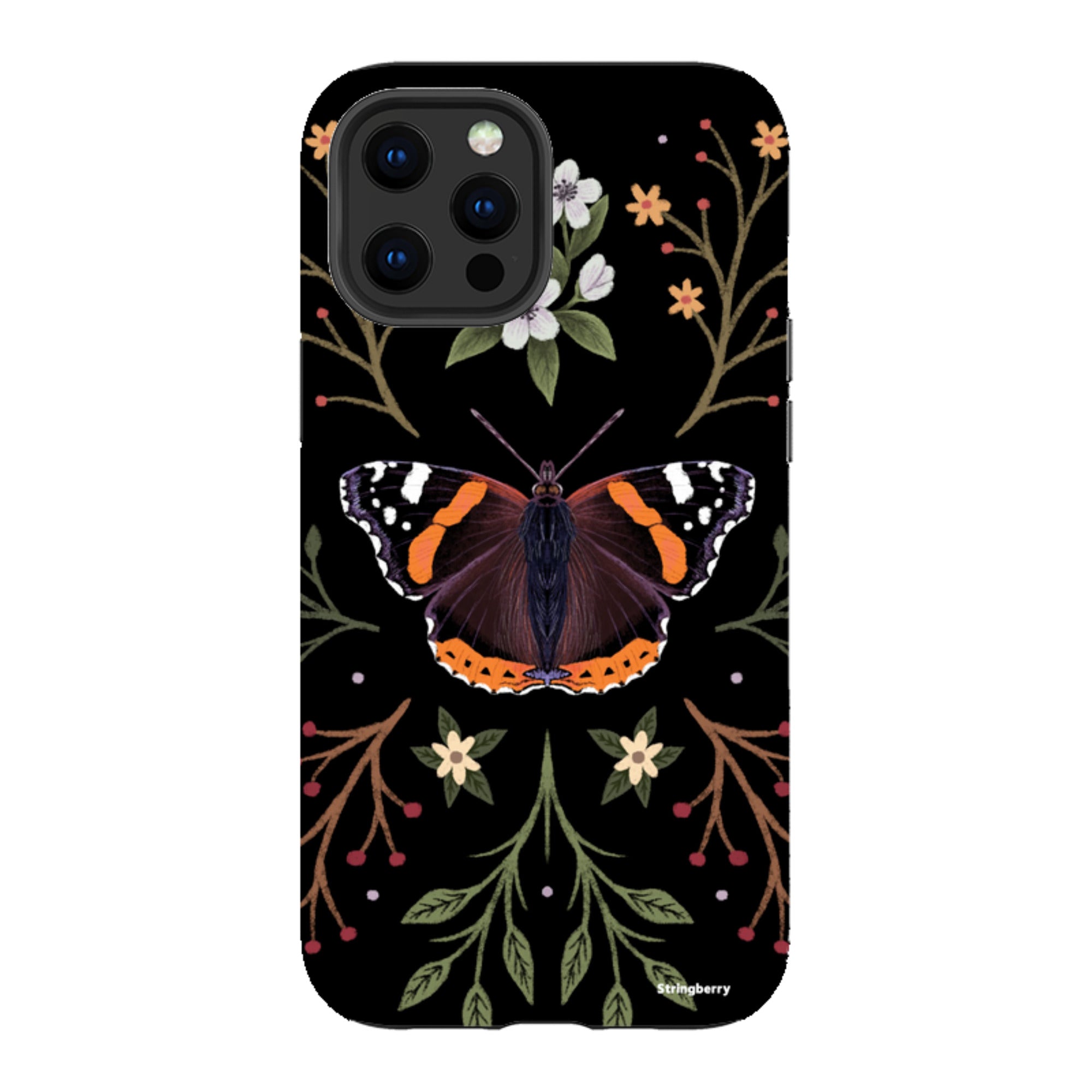 iPhone Tough Case - Red Admiral Butterfly By Anna Stead