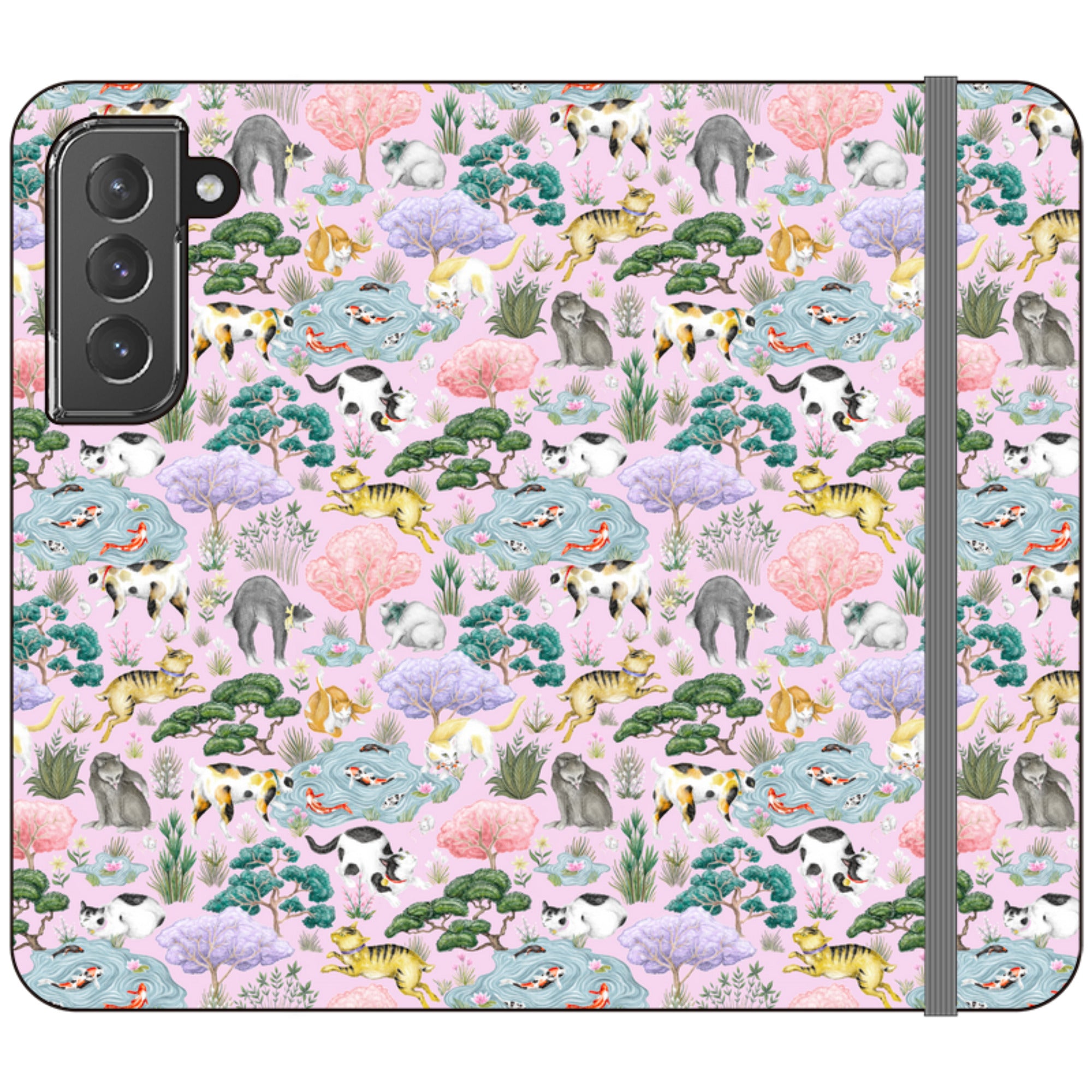 Cat Garden Wallet Case By Catherine Rowe