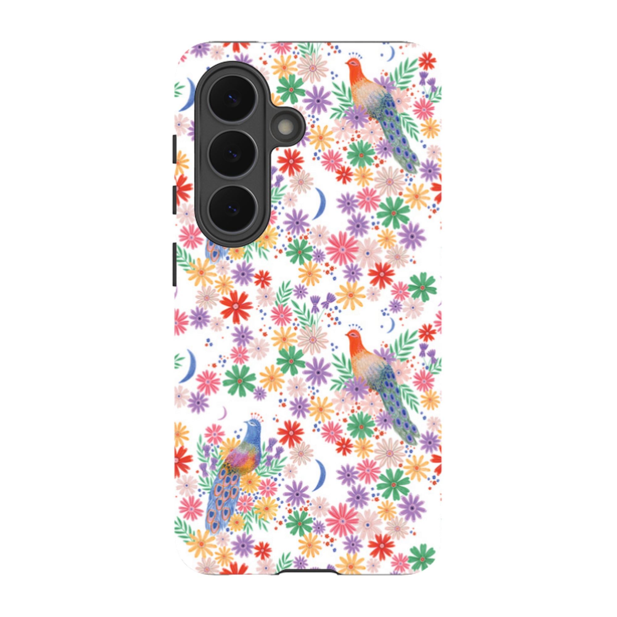 Samsung Tough Case - Peacock Pattern White By Lee Foster Wilson