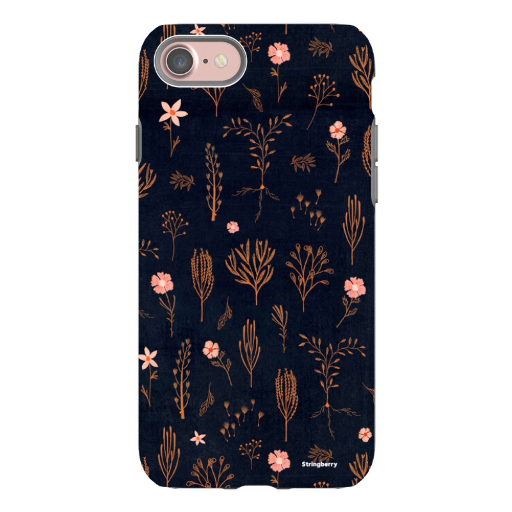 iPhone Tough Case - Floral Light Orange And Pink By Katherine Quinn