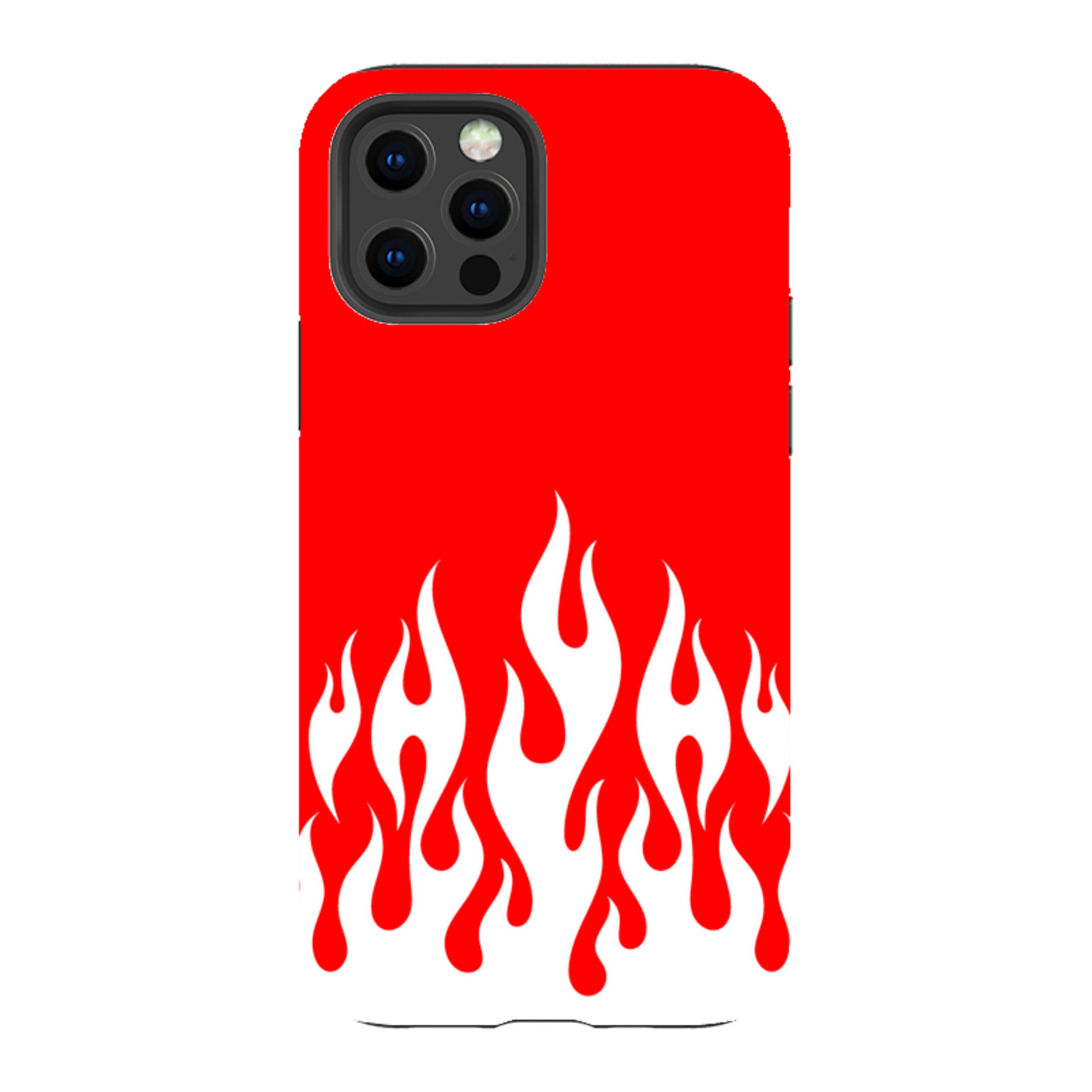 iPhone Tough Case - White Flames Red