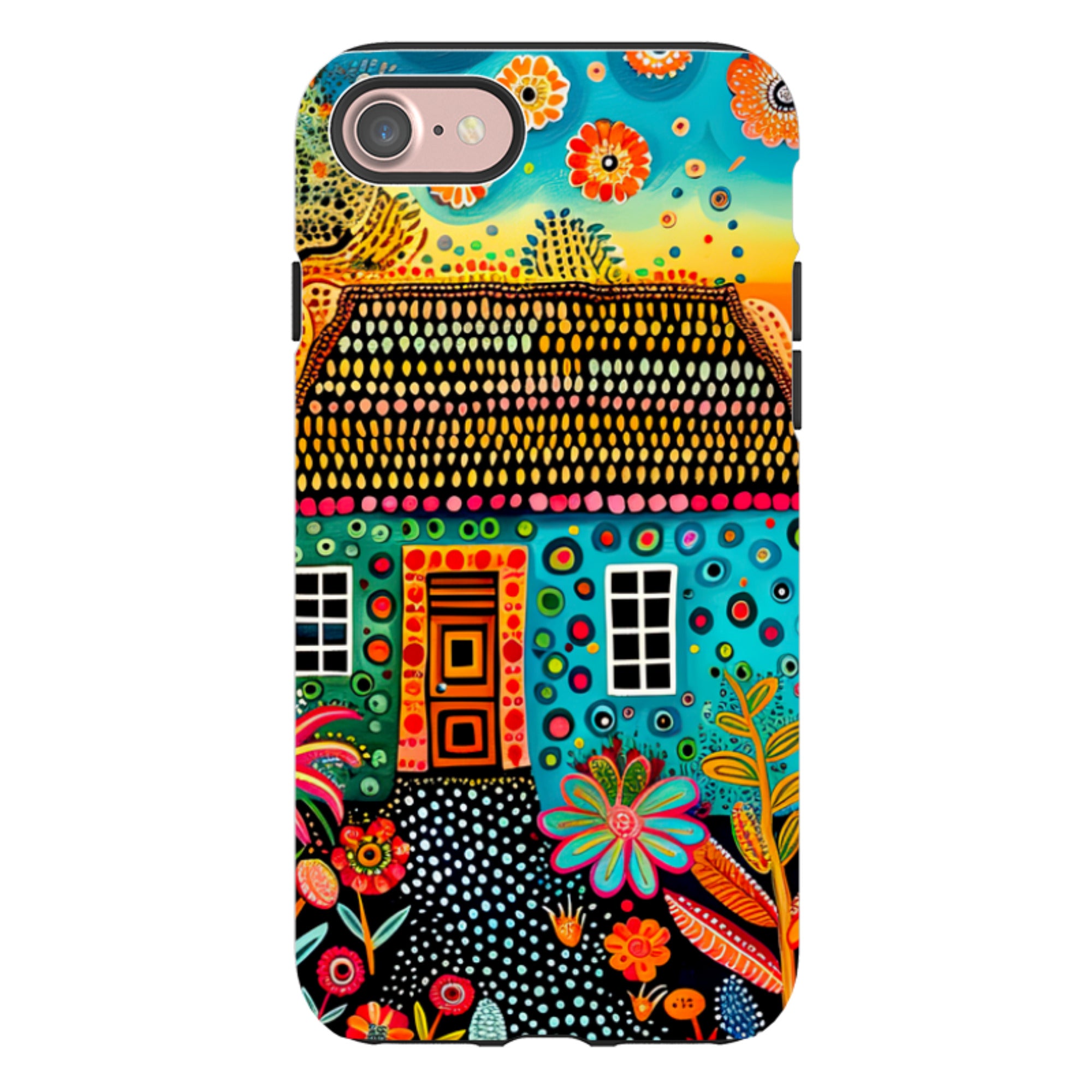 iPhone Case - Folk Art House VII