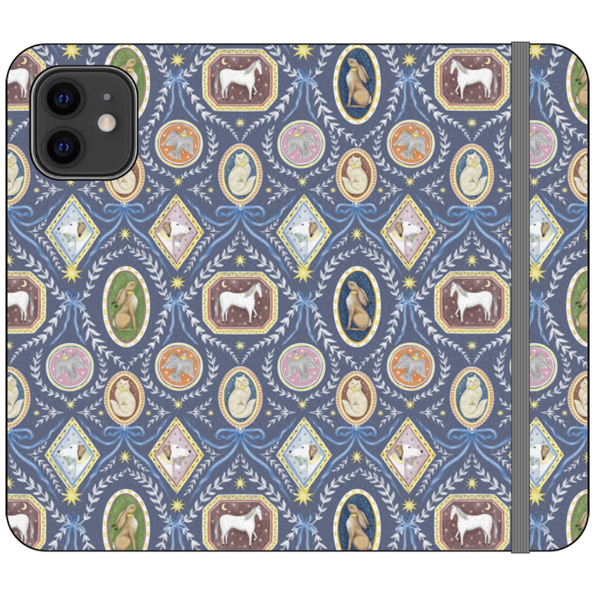 Charleston Dusk Blue Wallet Case By Catherine Rowe