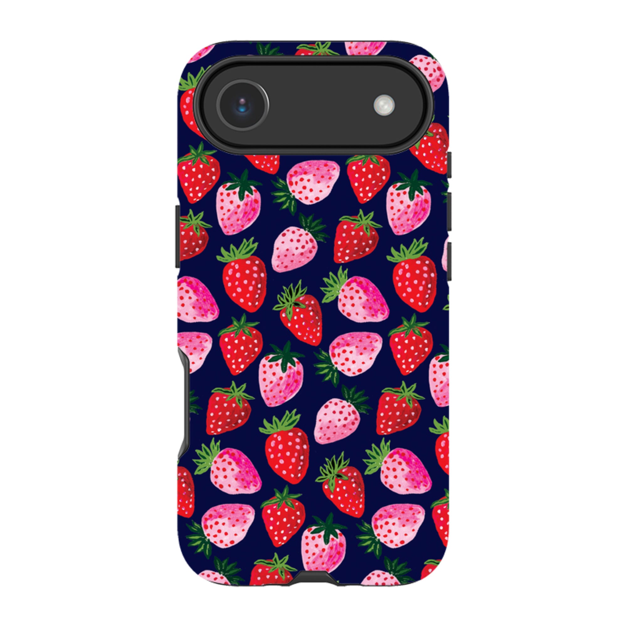 iPhone Tough Case - Strawberry Scatter Navy By Emma Frances Grant