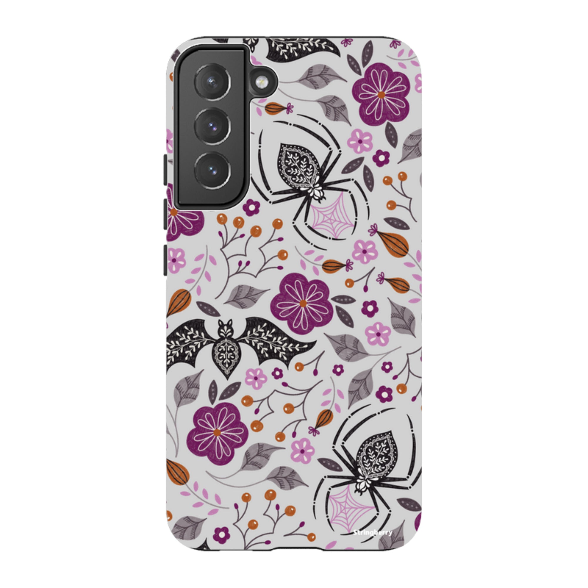 Samsung Tough Case - SpiderBat Pattern Grey By Jenny Zemanek