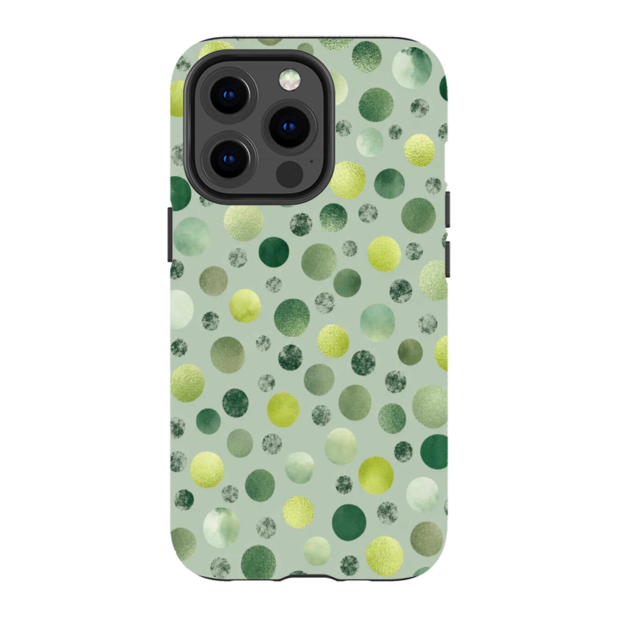 iPhone MagSafe Tough Case - Sage Green Polka Dot
