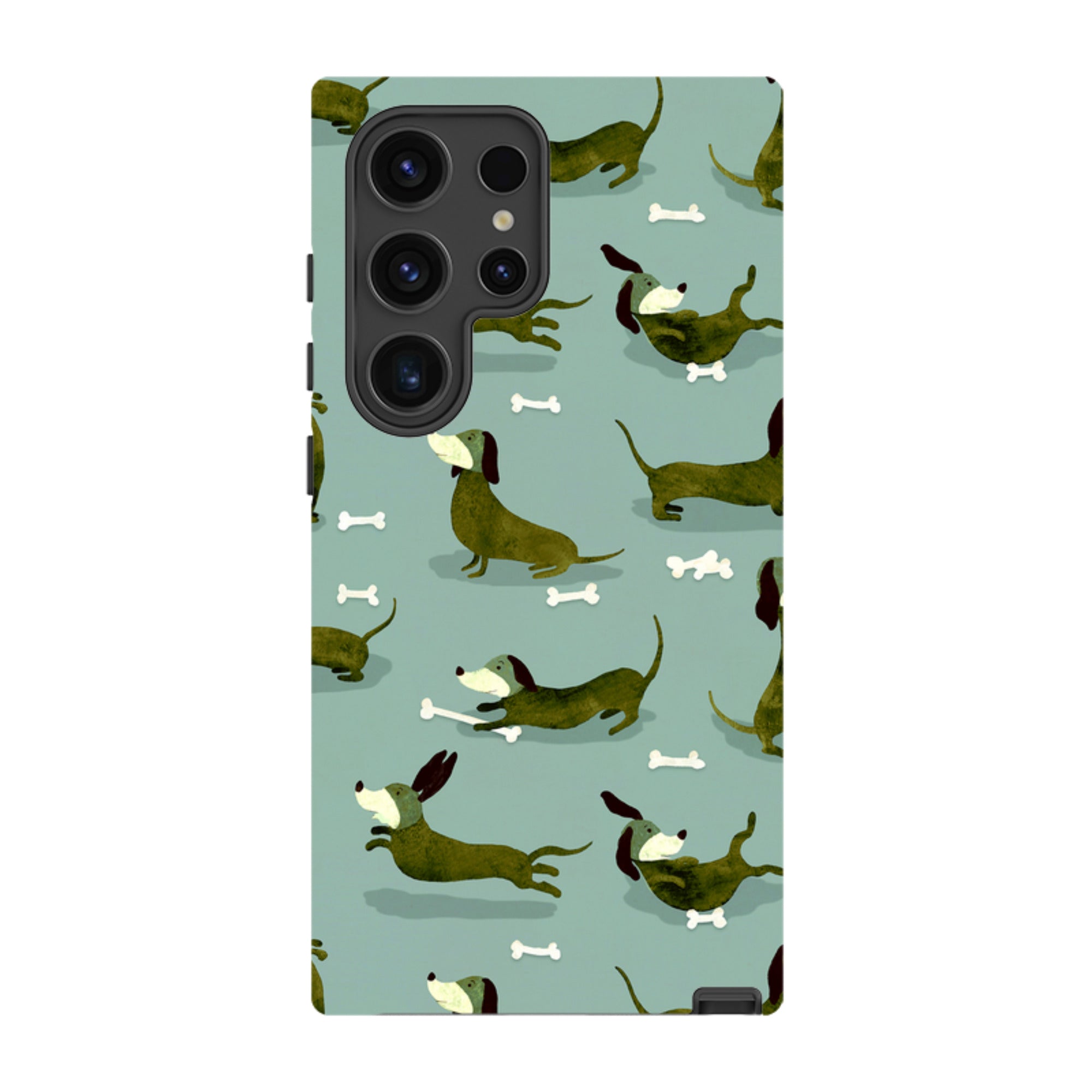 Samsung Tough Case - Dash Dogs Green By Katherine Quinn