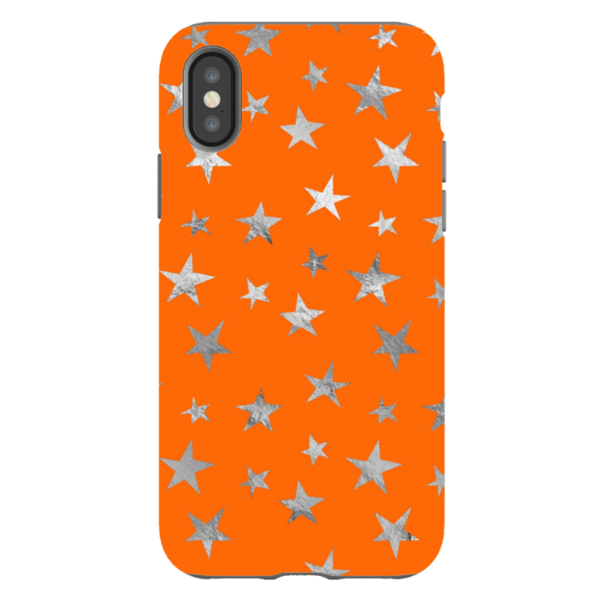 iPhone Tough Case - Orange and Silver Stars