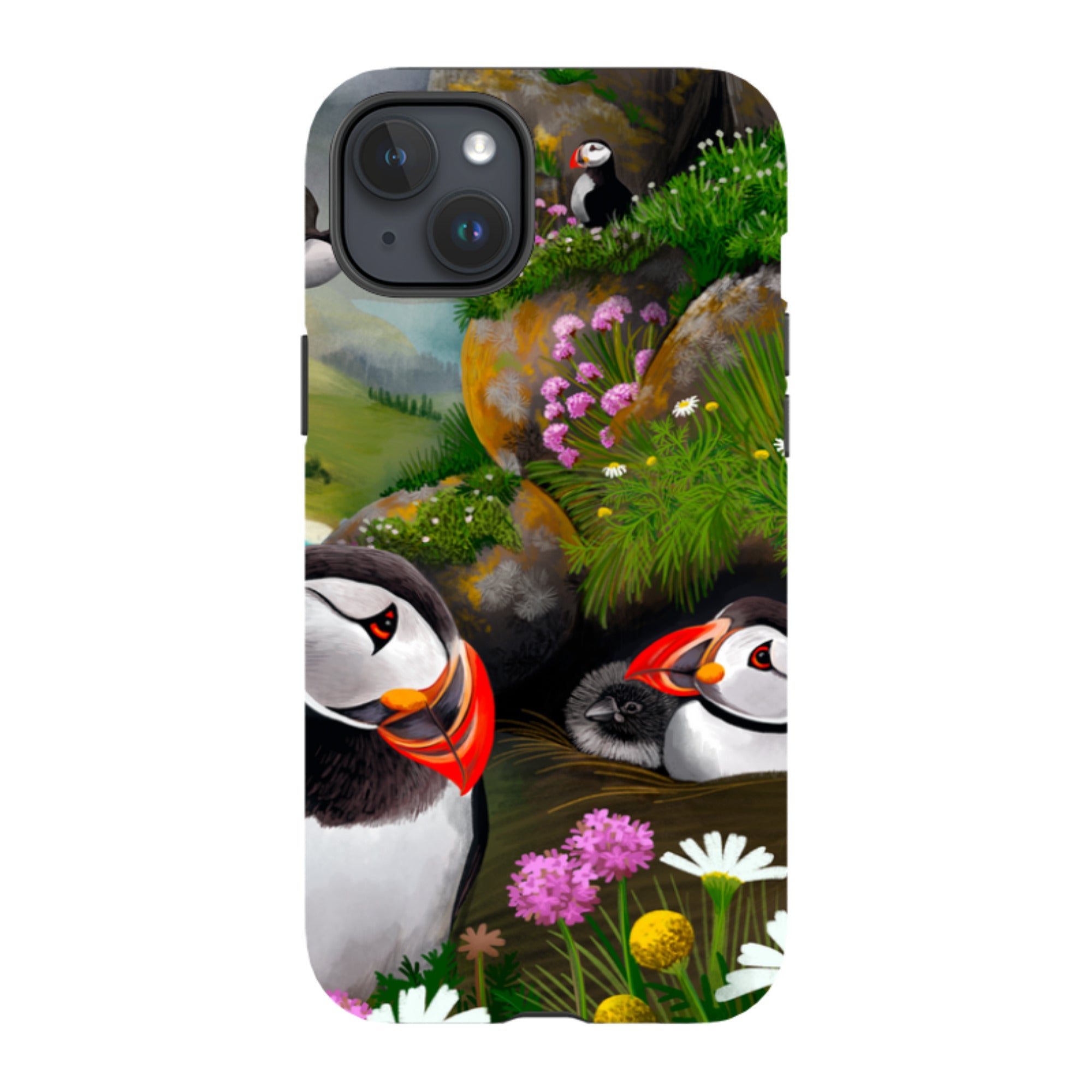 iPhone MagSafe Tough Case - Puffin Family By Anna Stead