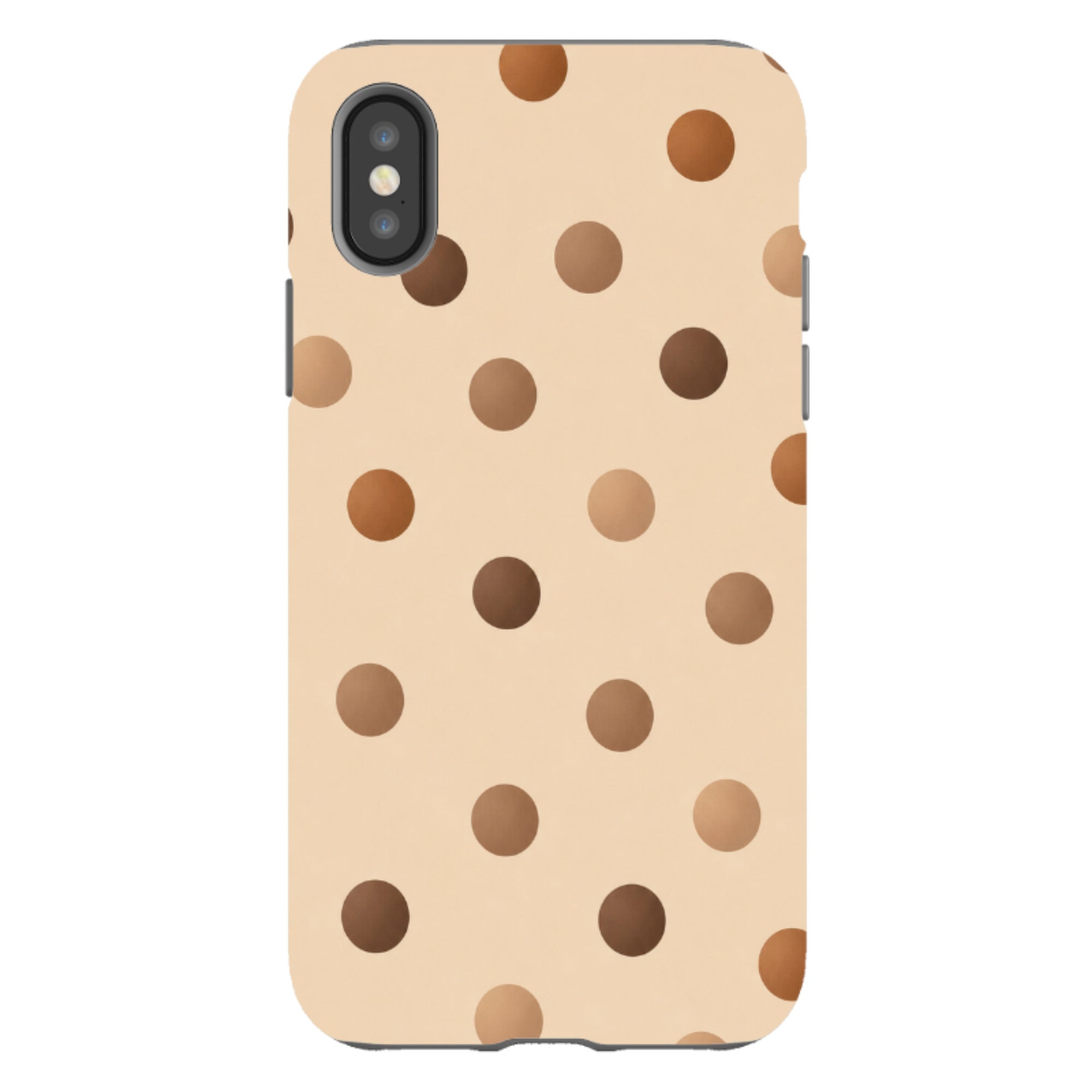 iPhone Tough Case - Brown Polka Dot