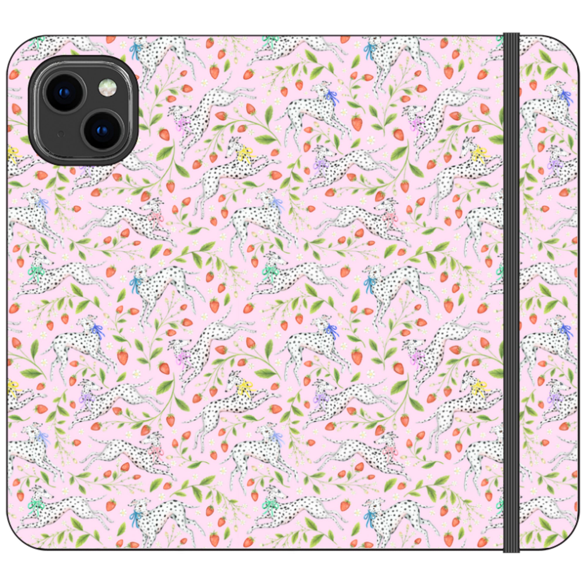 Spots and Strawbs Wallet Case By Catherine Rowe