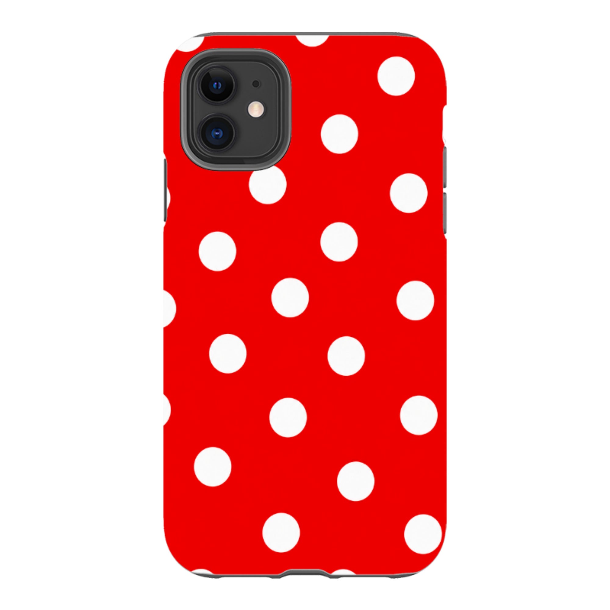 iPhone Tough Case - Red & White Polka Dot