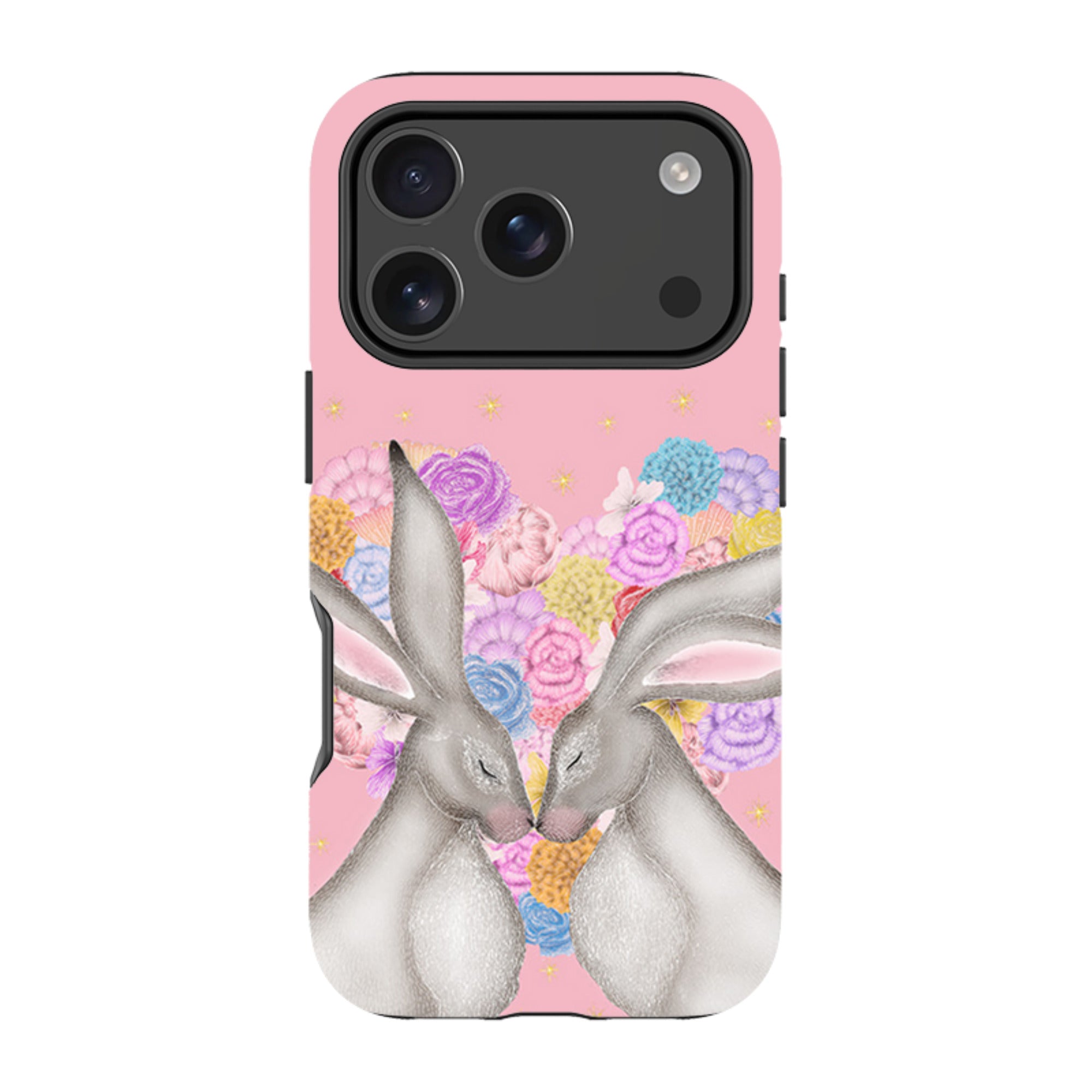 iPhone Tough Case - White Hares Rose Heart II By Catherine Rowe