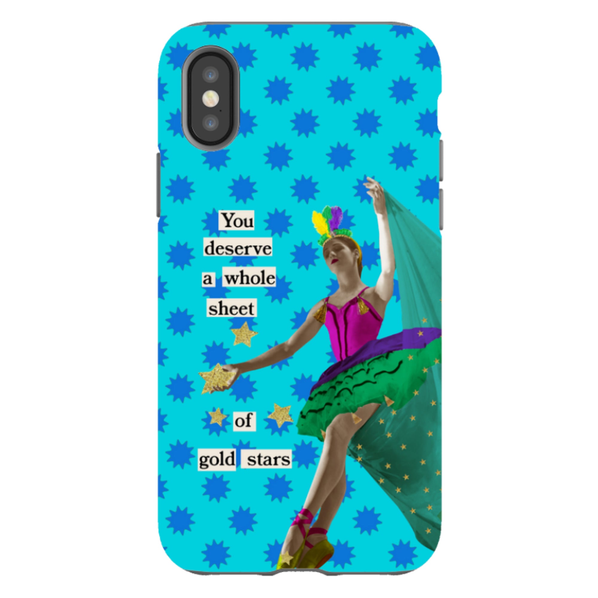 iPhone Tough Case - Gold Stars By Clare Jordan