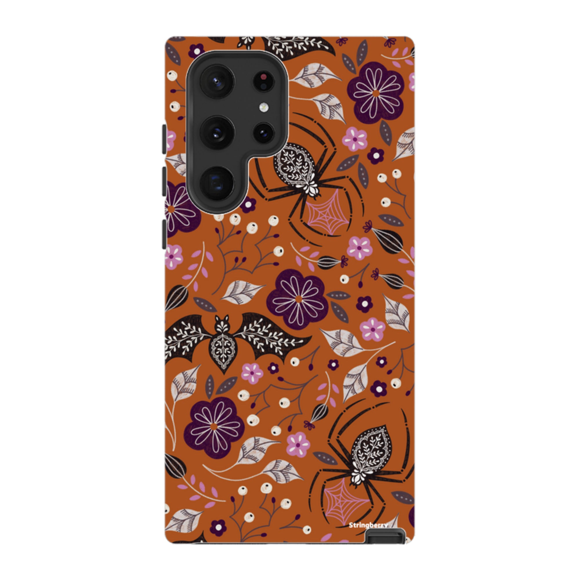 Samsung Tough Case - SpiderBat Pattern Orange By Jenny Zemanek