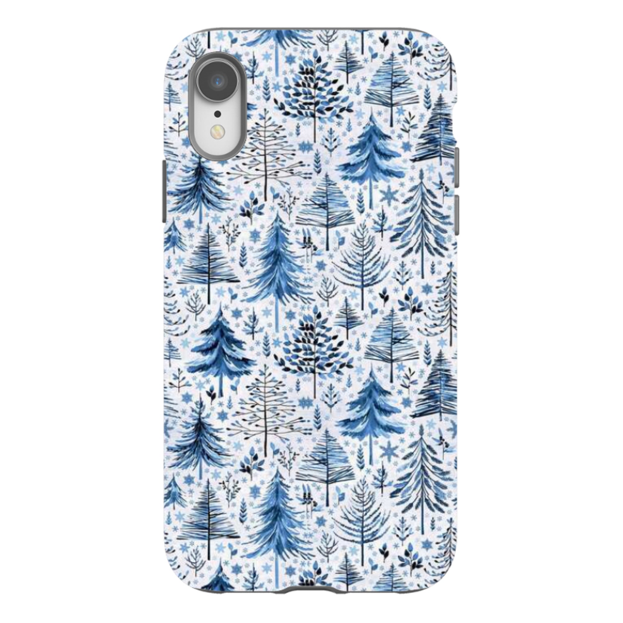 iPhone Tough Case - Blue Xmas Trees By Elisabeth Haager