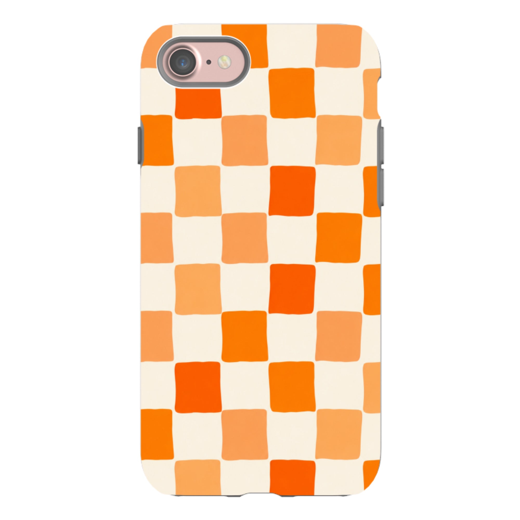 iPhone Tough Case - Orange Checkerboard
