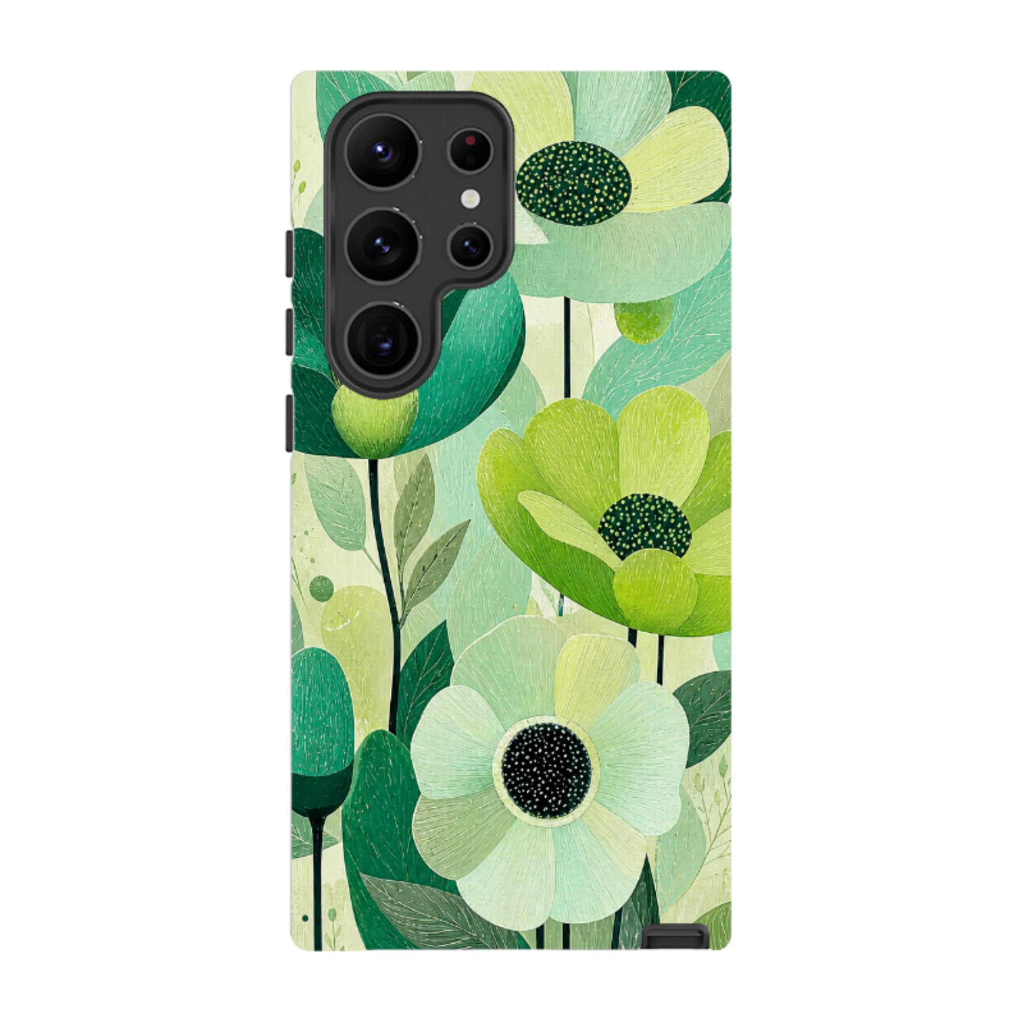Samsung Tough Case - Mint Woodgrain Floral