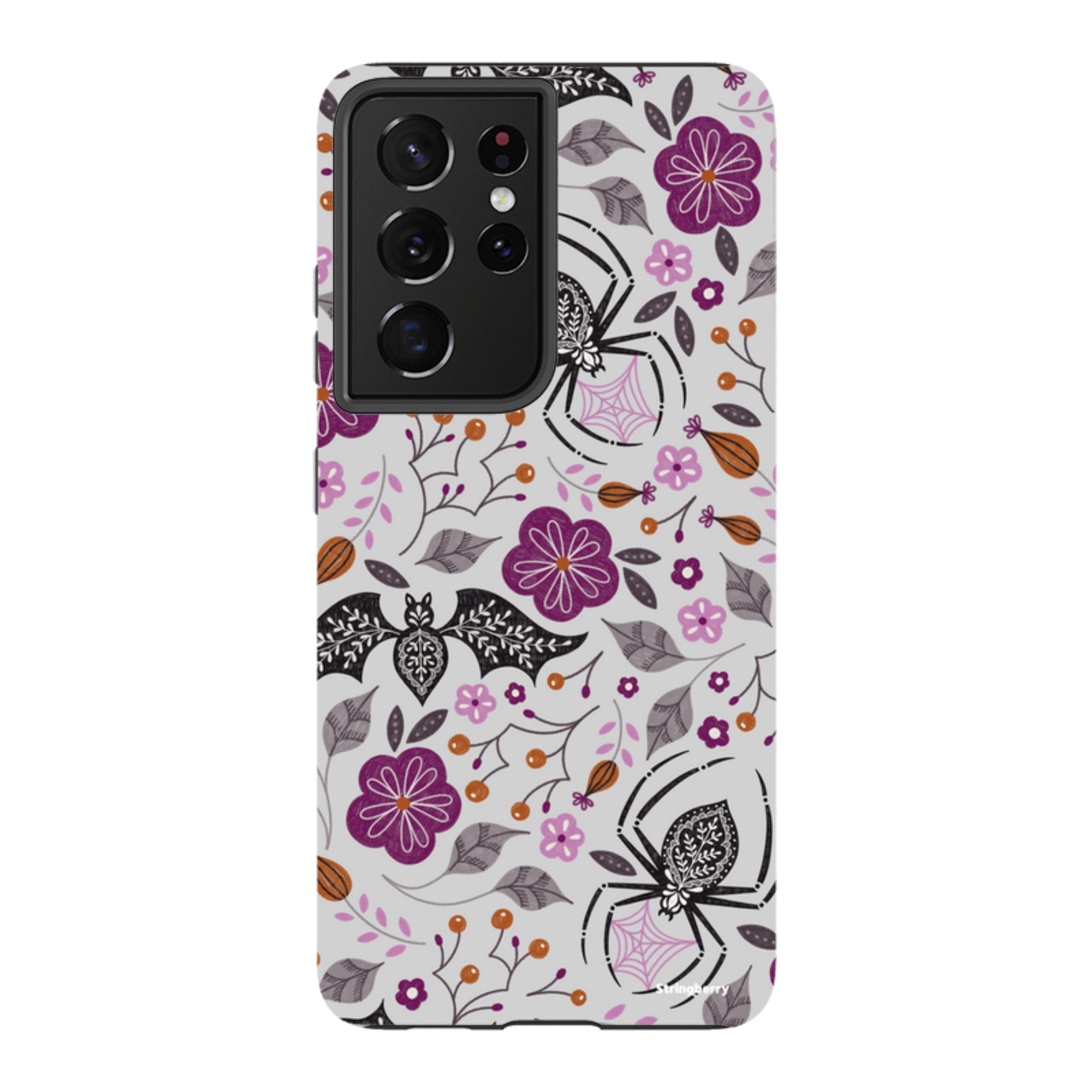 Samsung Tough Case - SpiderBat Pattern Grey By Jenny Zemanek