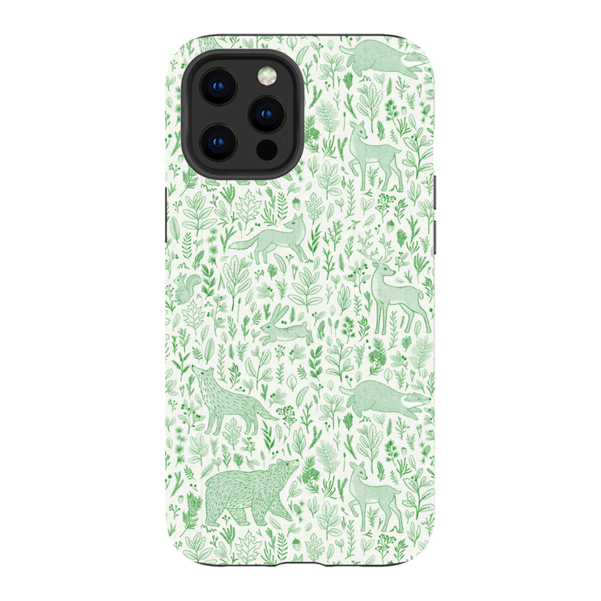 iPhone Tough Case - Forest animals green By Katherine Quinn