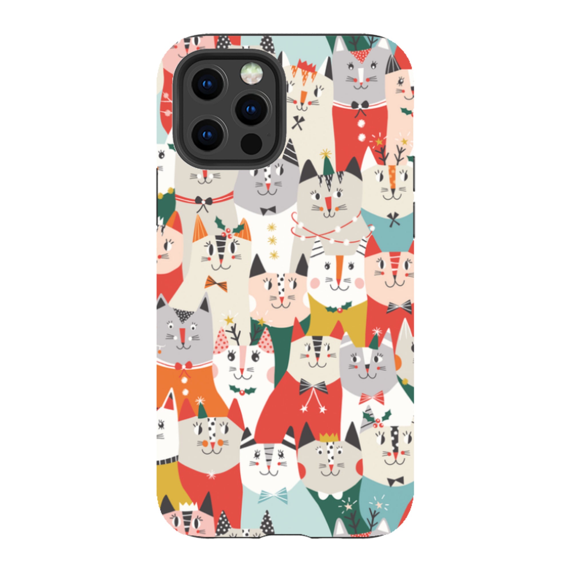 iPhone Tough Case - Christmas Cats By Ali Brookes