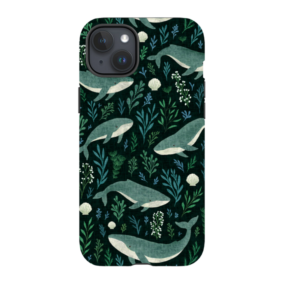 iPhone Tough Case - Whale garden black By Katherine Quinn