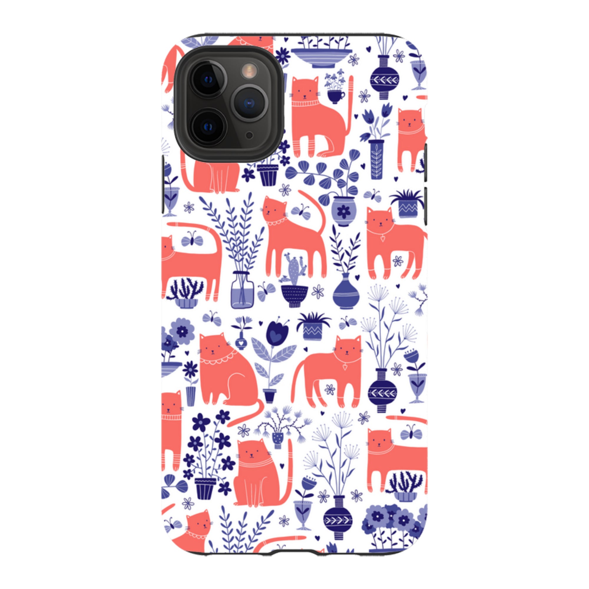 iPhone Tough Case - Coral Cats By Suzy Taylor