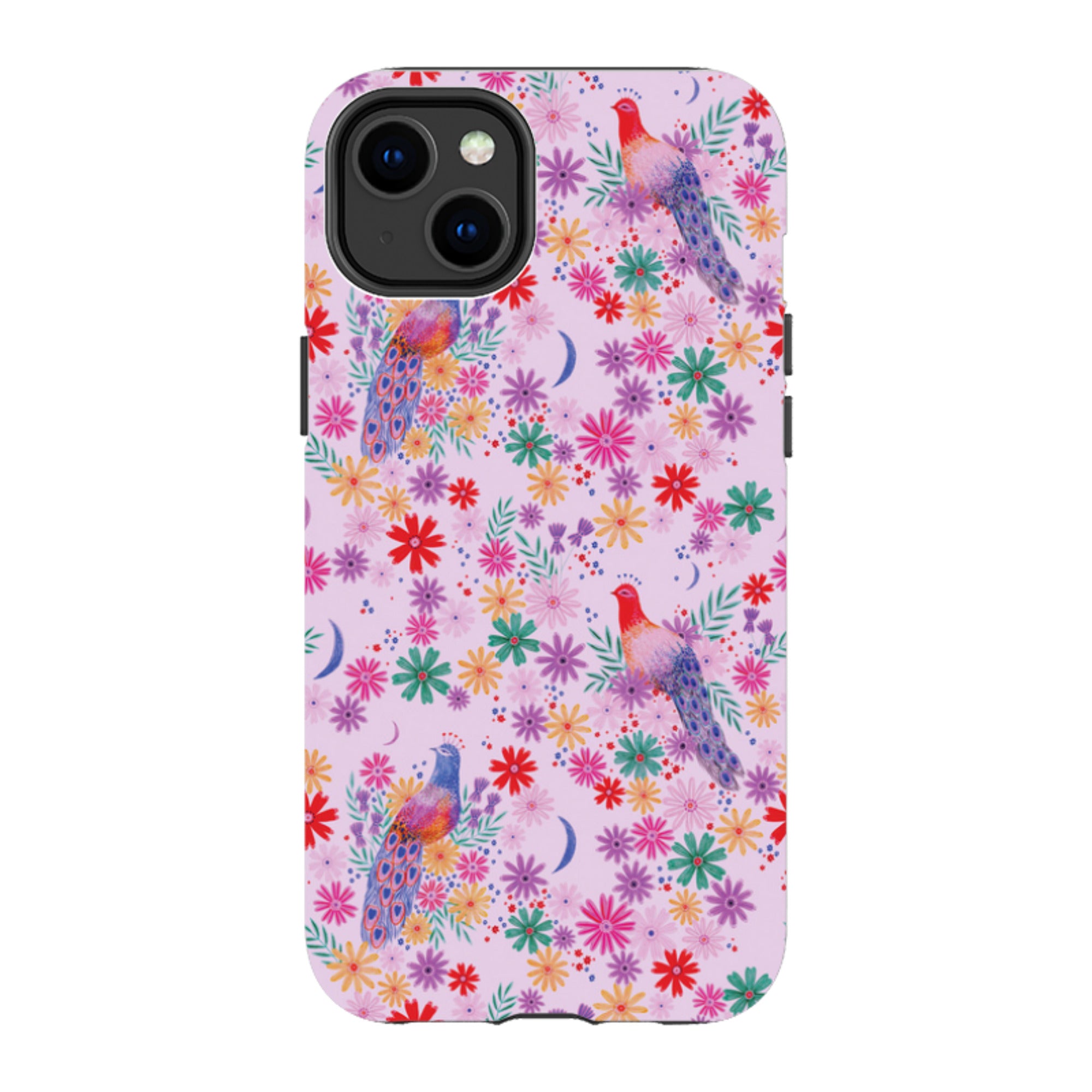 iPhone Tough Case - Peacock Pattern Lilac By Lee Foster Wilson