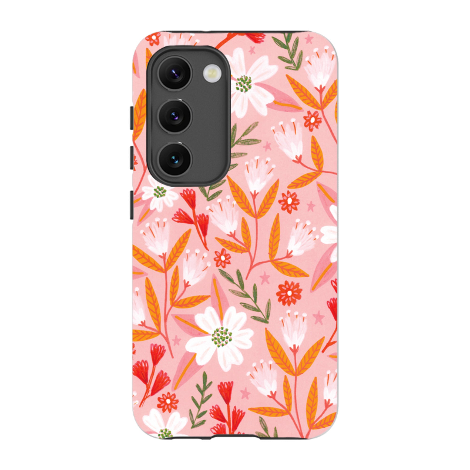 Samsung Tough Case - Pink And Orange Florals By Lee Foster Wilson