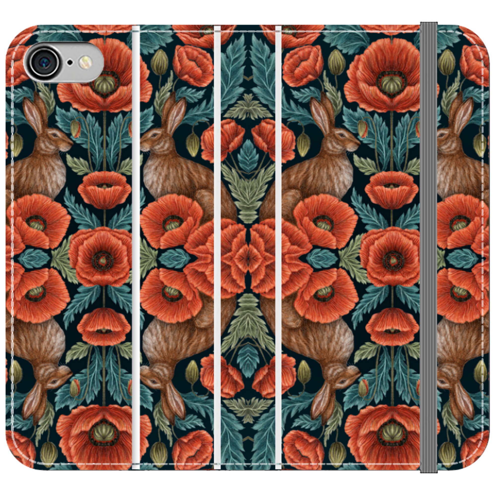 Poppy Red Wallet Case By Catherine Rowe
