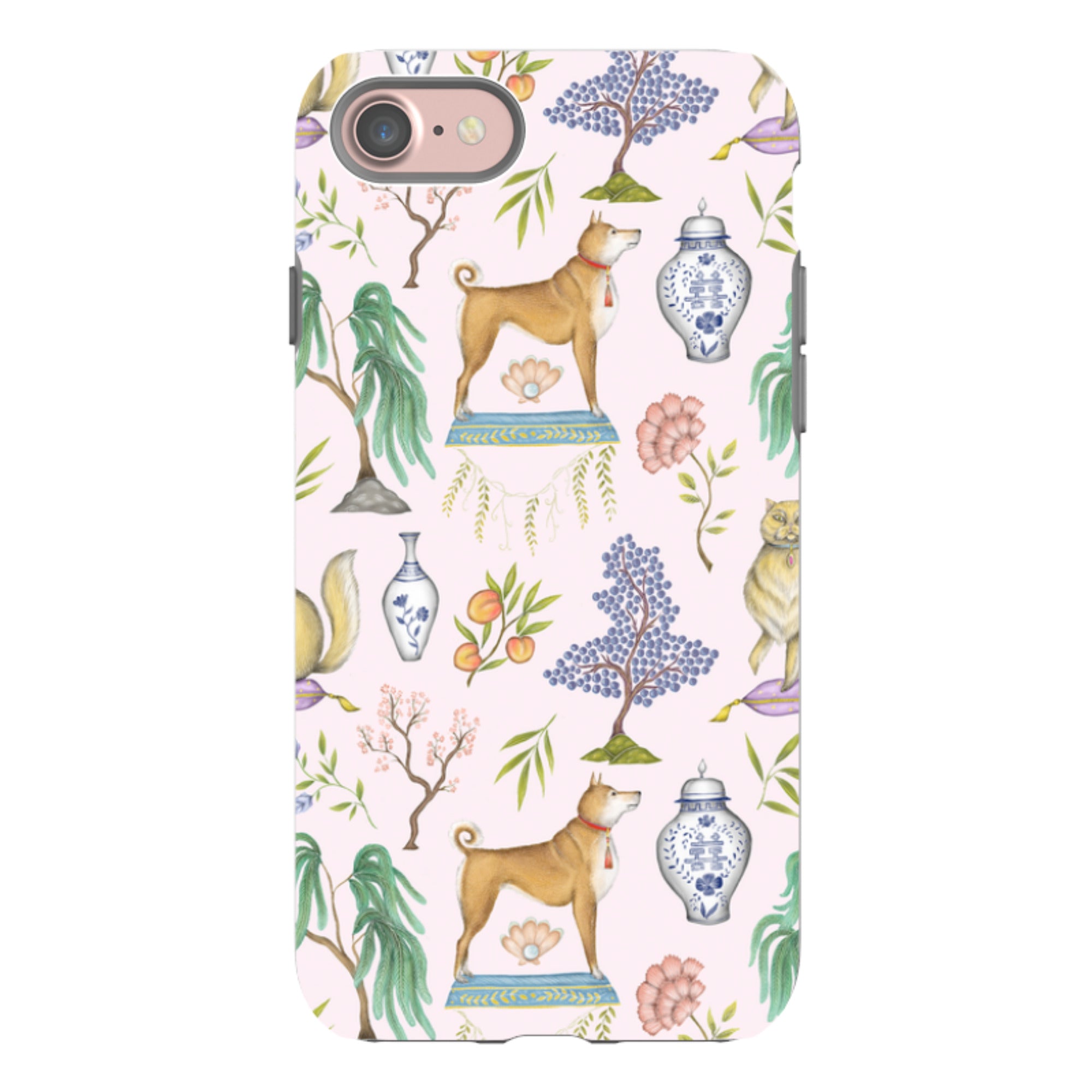 iPhone Tough Case - Chinoiserie Menagerie Pink By Catherine Rowe