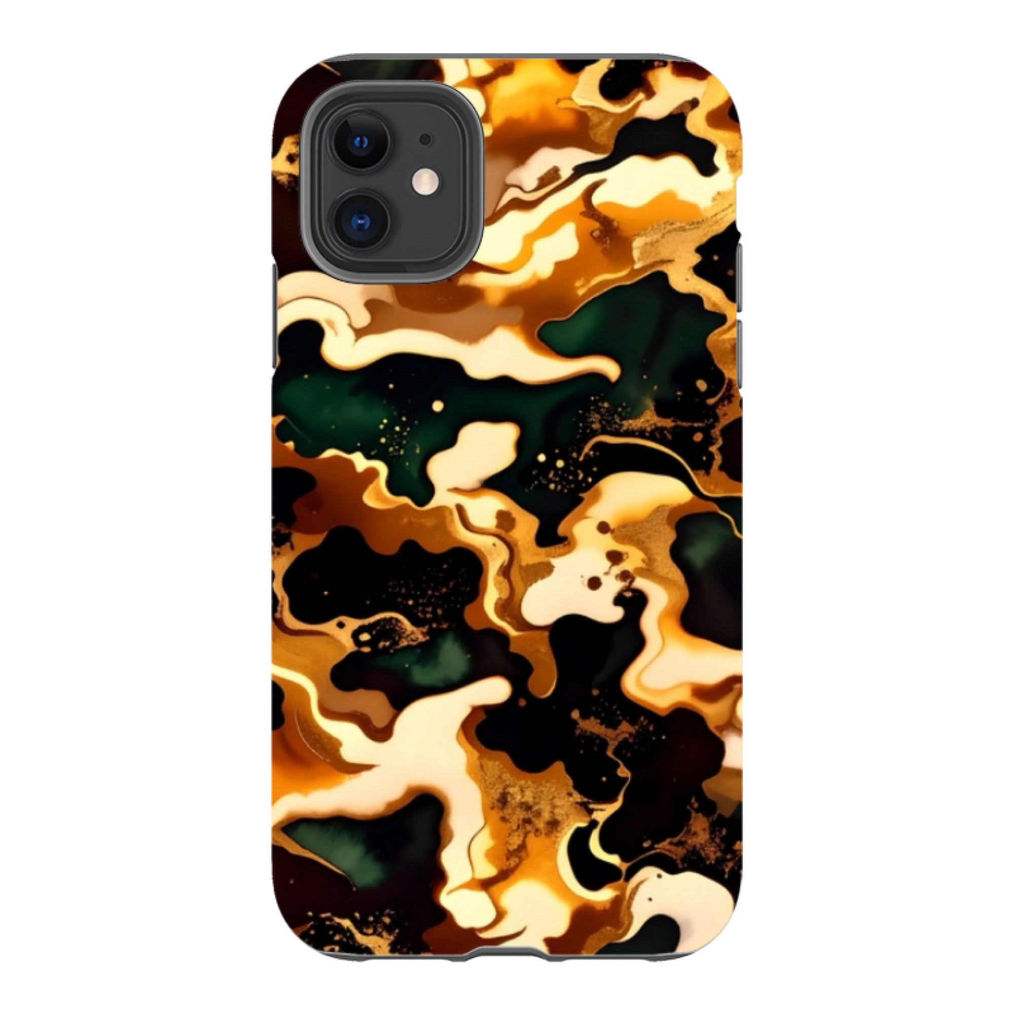 iPhone Tough Case - Green Fire Marble