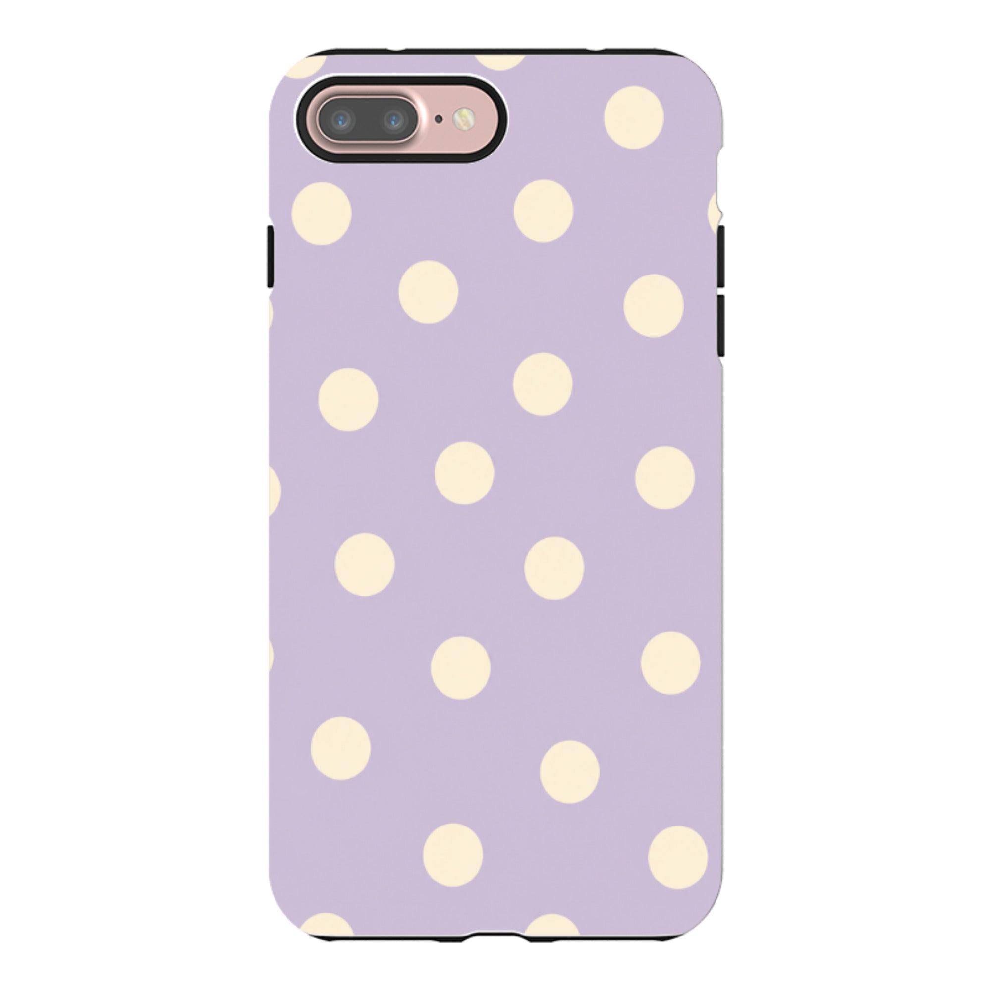 iPhone Tough Case - Pastel Purple & Cream Polka Dot