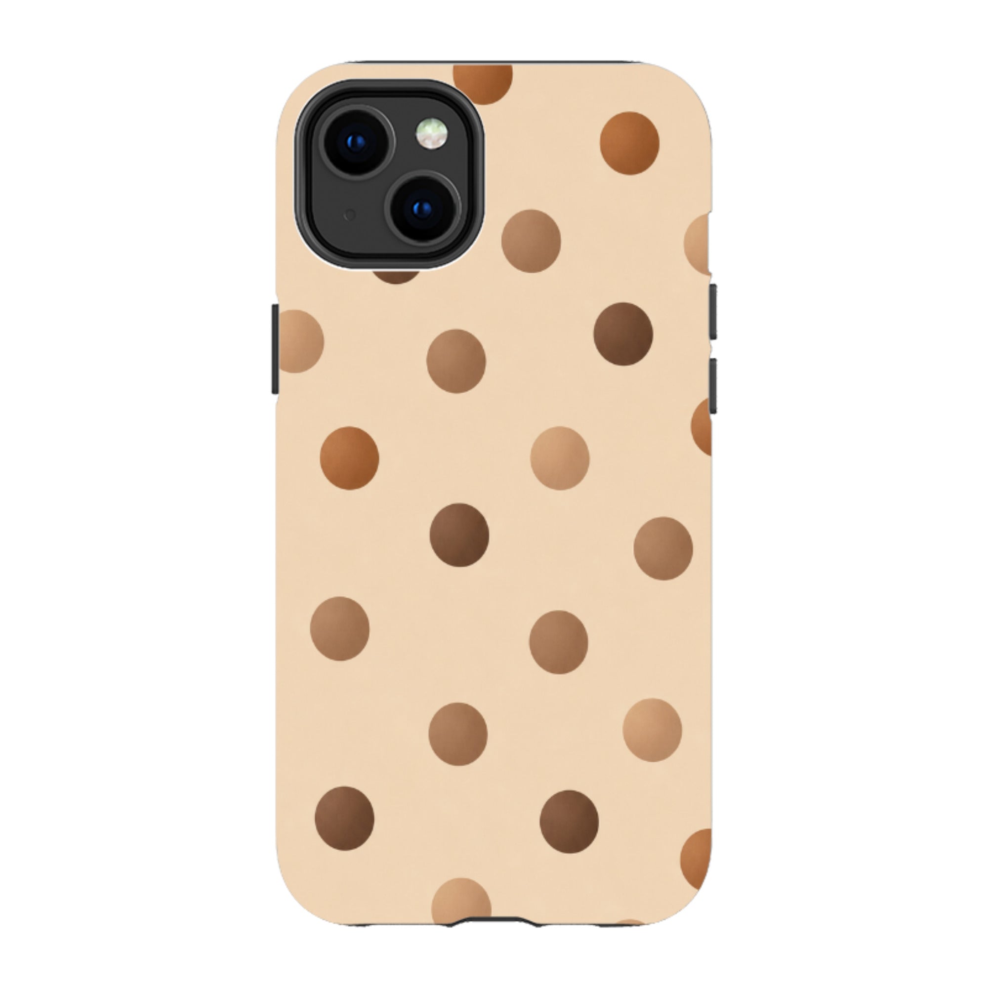 iPhone Tough Case - Brown Polka Dot