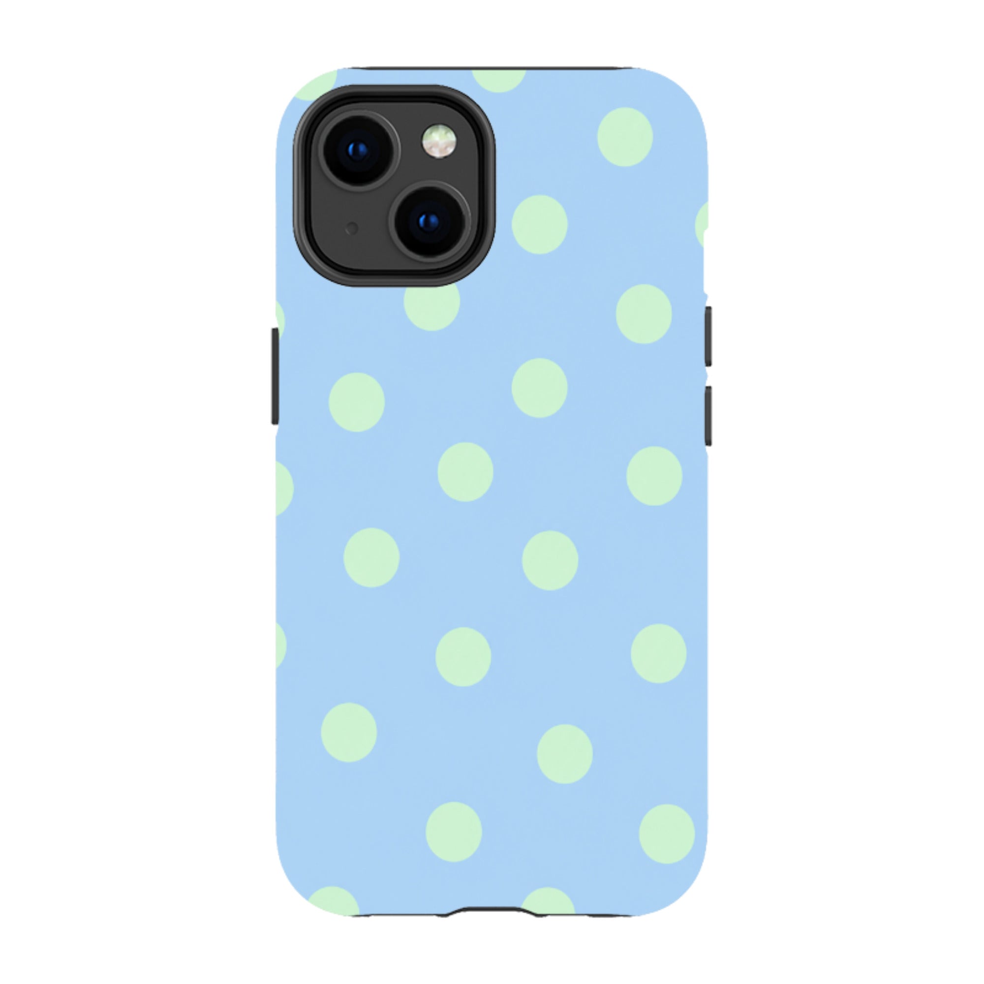 iPhone Tough Case - Sky Blue & Mint Green Polka Dot