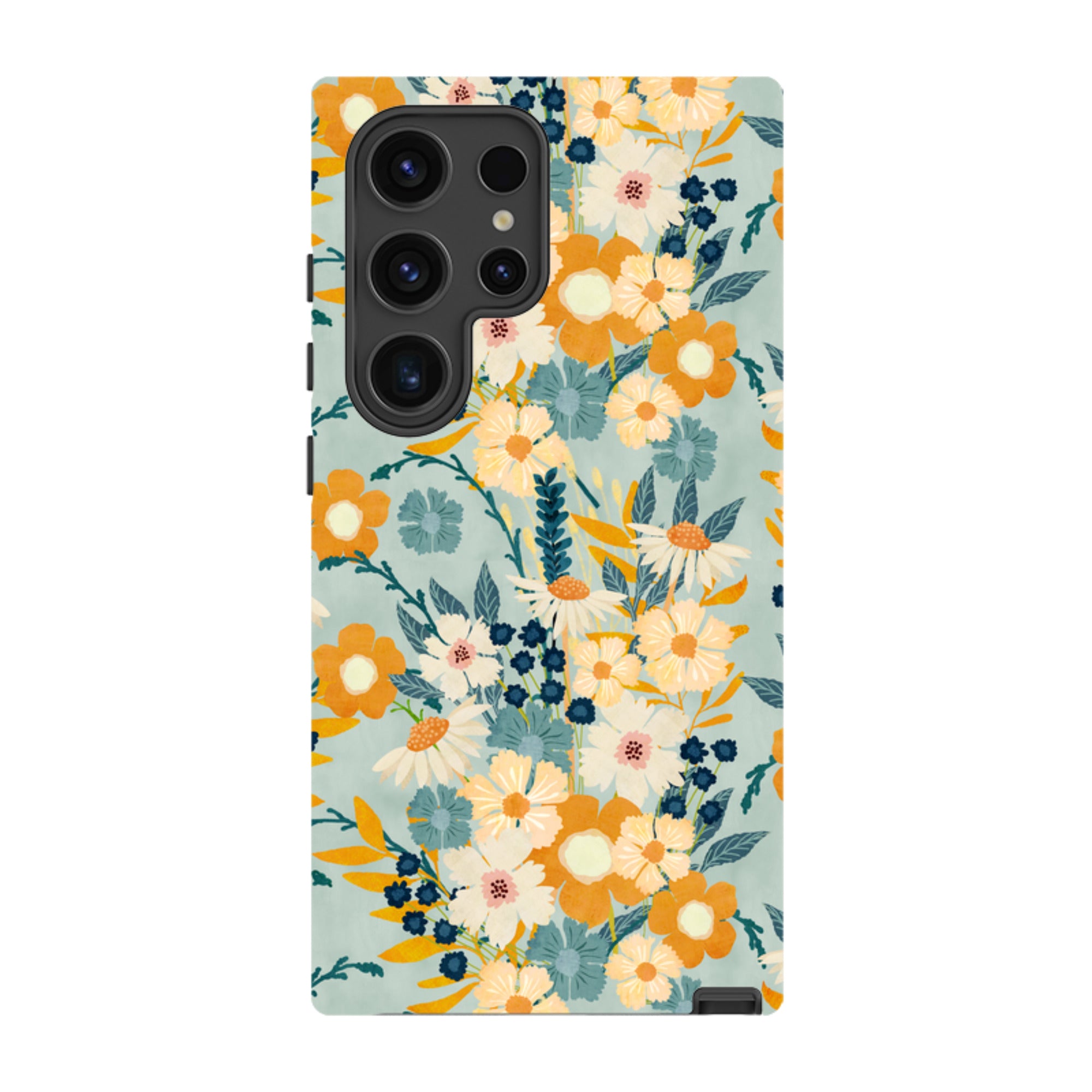 Samsung Tough Case - Yellow And Blue Floral By Katherine Quinn