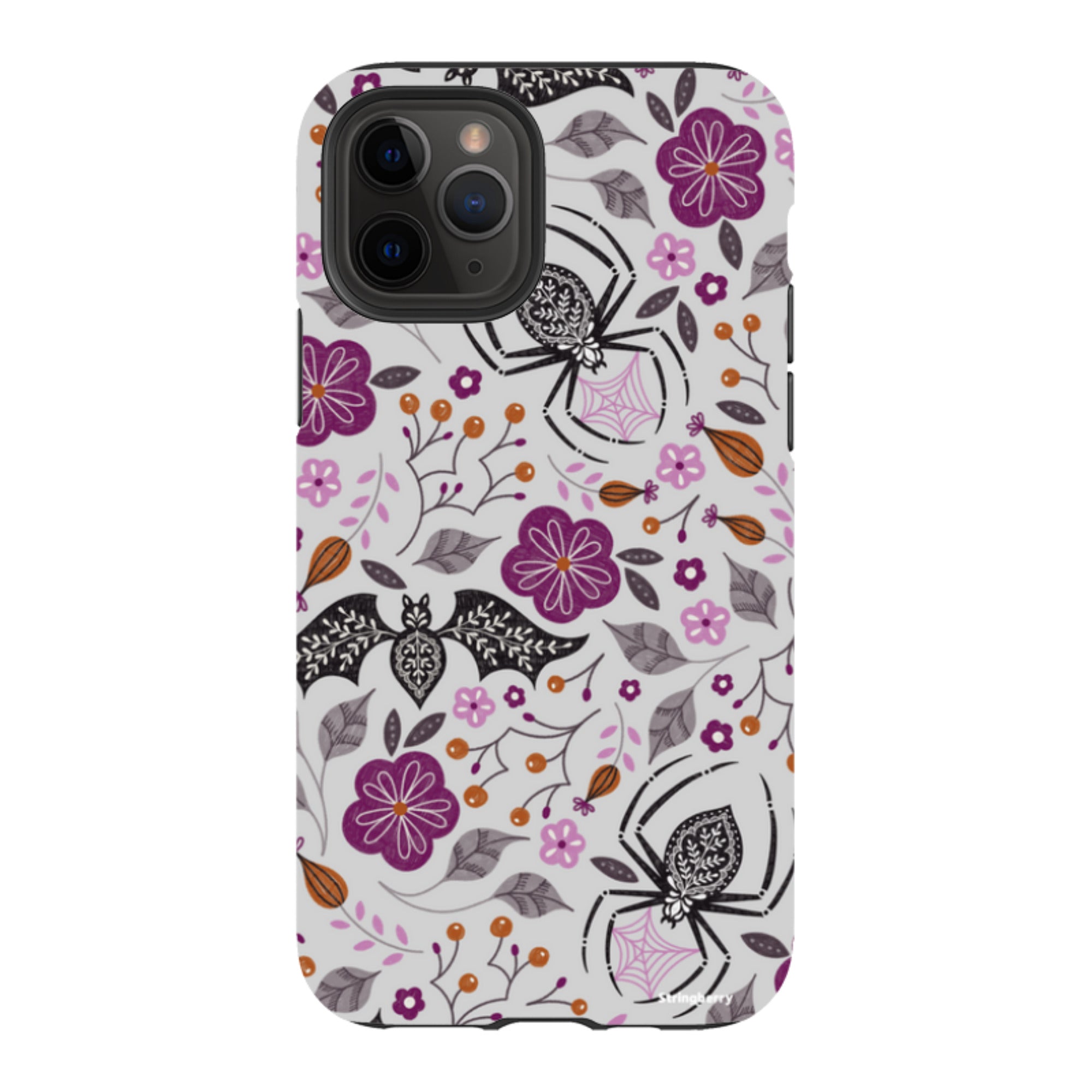 iPhone Tough Case - SpiderBat Grey By Jenny Zemanek