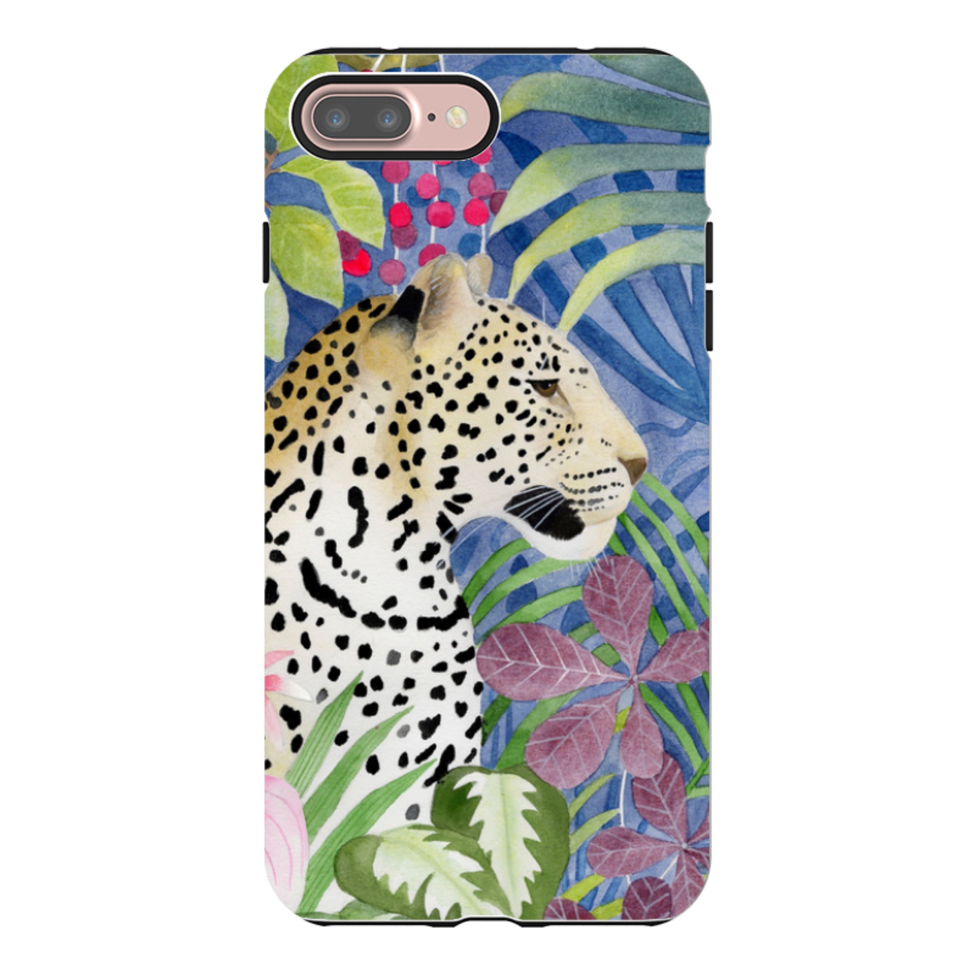 iPhone Tough Case - Blue Jungle Leopard By Bex Parkin