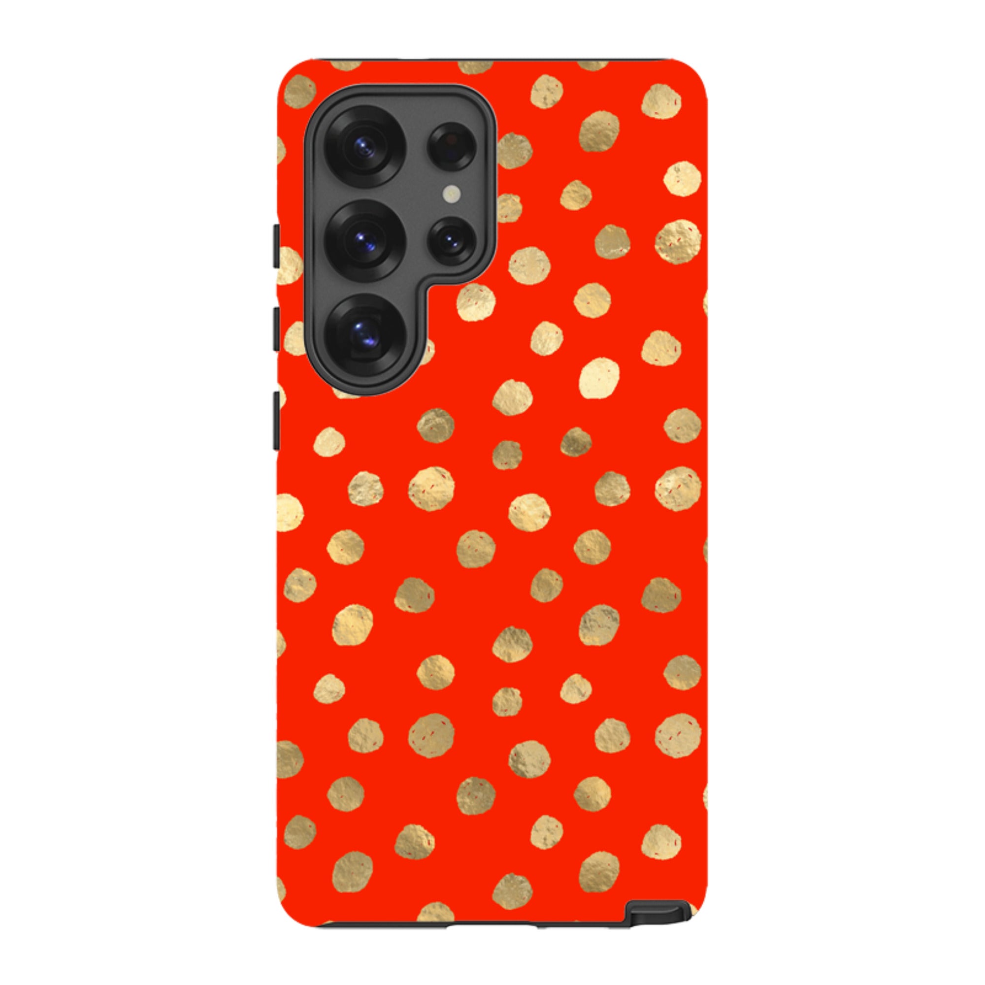 Samsung Tough Case - Red and Golden Dots