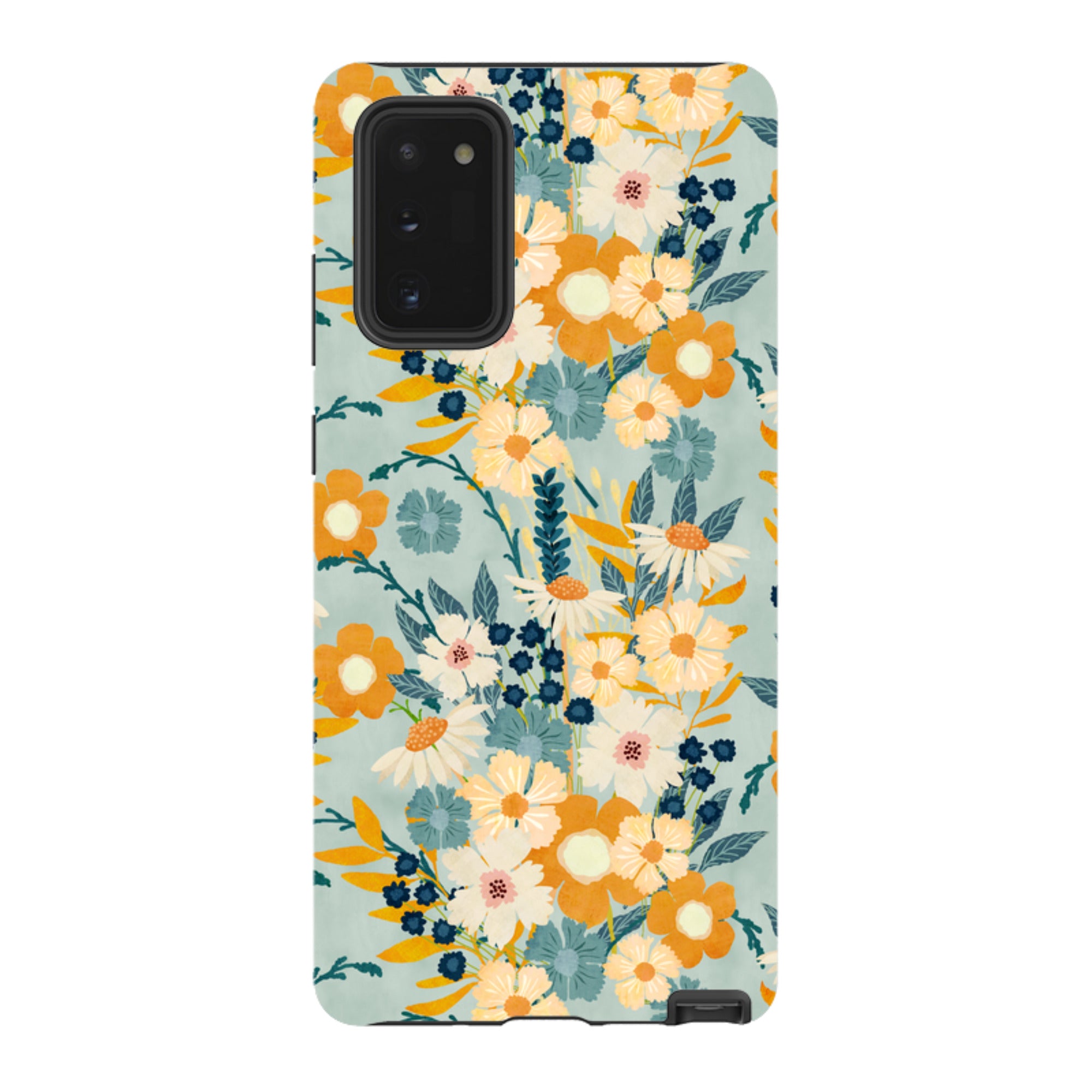 Samsung Tough Case - Yellow And Blue Floral By Katherine Quinn