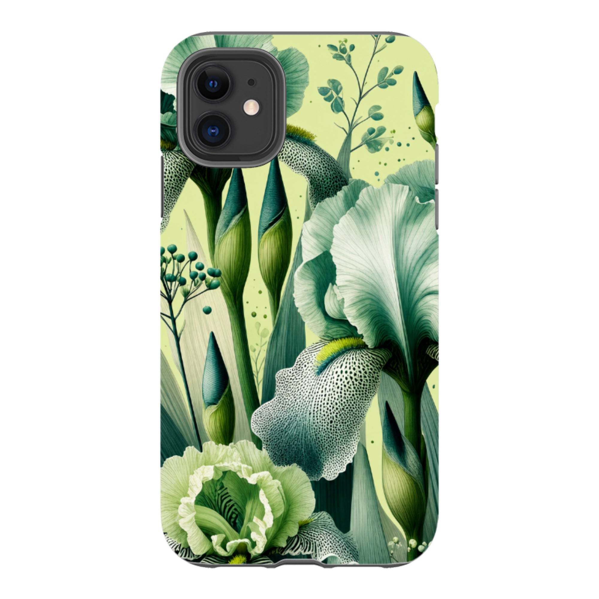 iPhone Tough Case - Sage Green Iris Floral