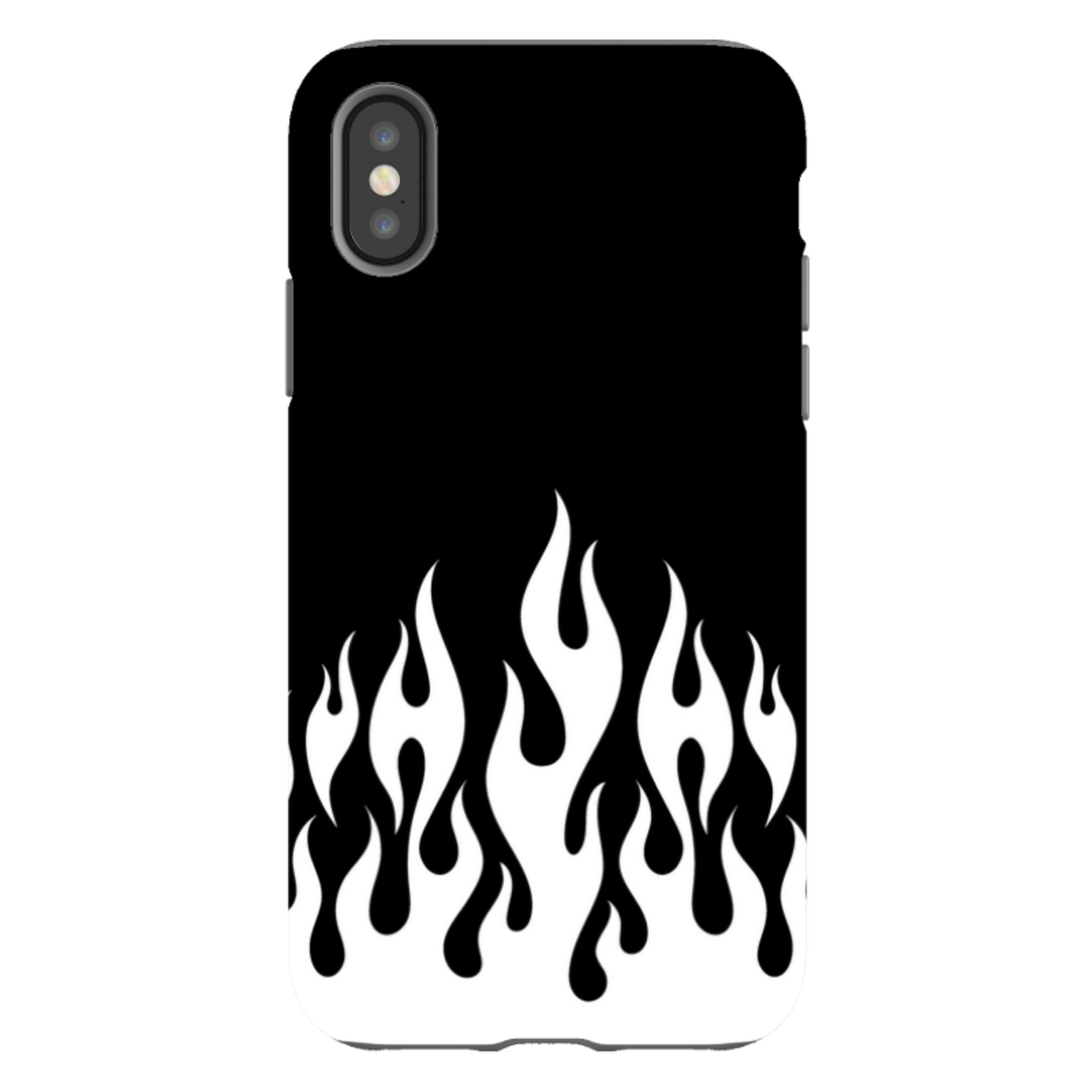 iPhone Tough Case - White Flames