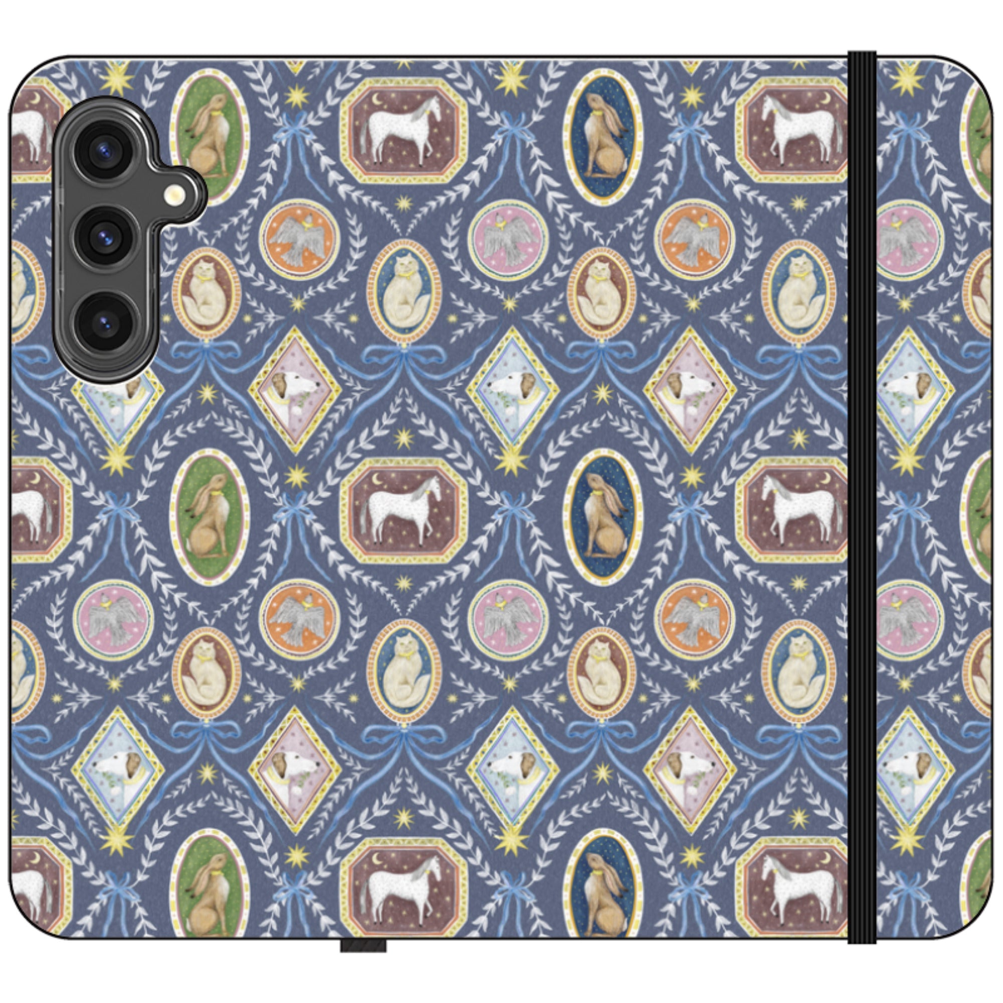 Charleston Dusk Blue Wallet Case By Catherine Rowe