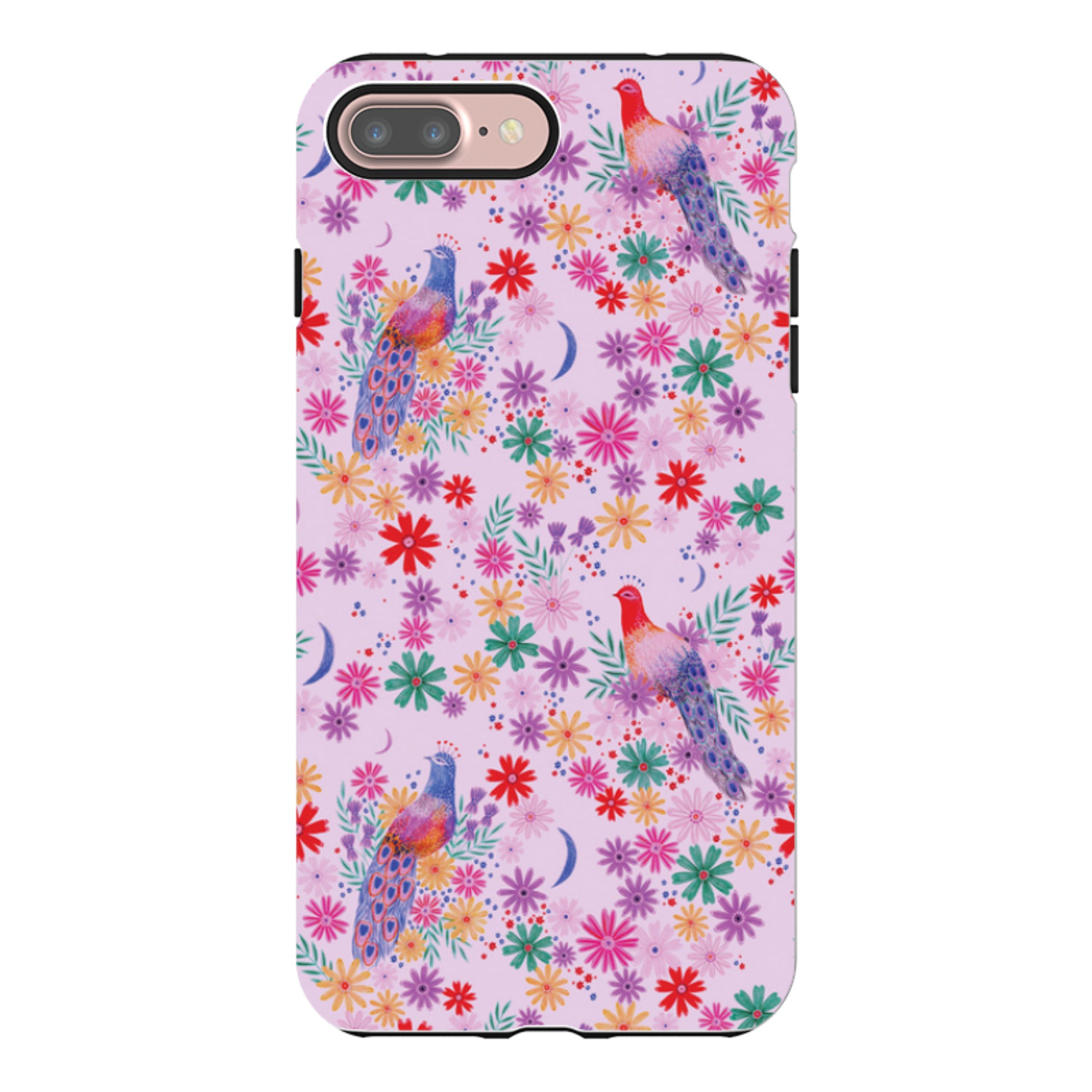 iPhone Tough Case - Peacock Pattern Lilac By Lee Foster Wilson
