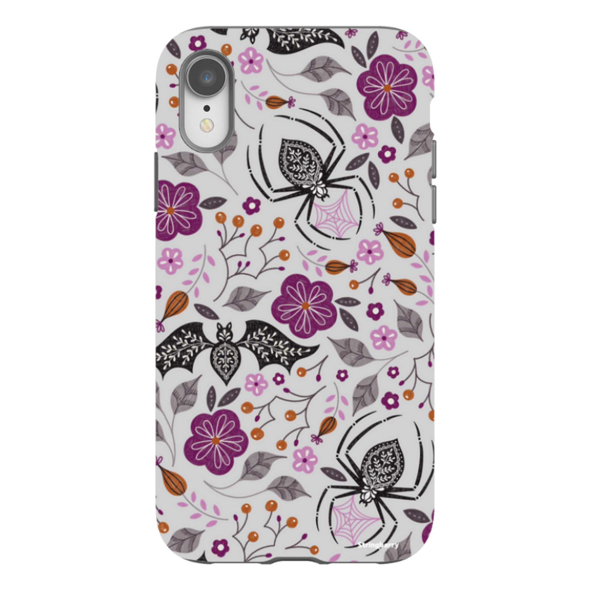 iPhone Tough Case - SpiderBat Grey By Jenny Zemanek
