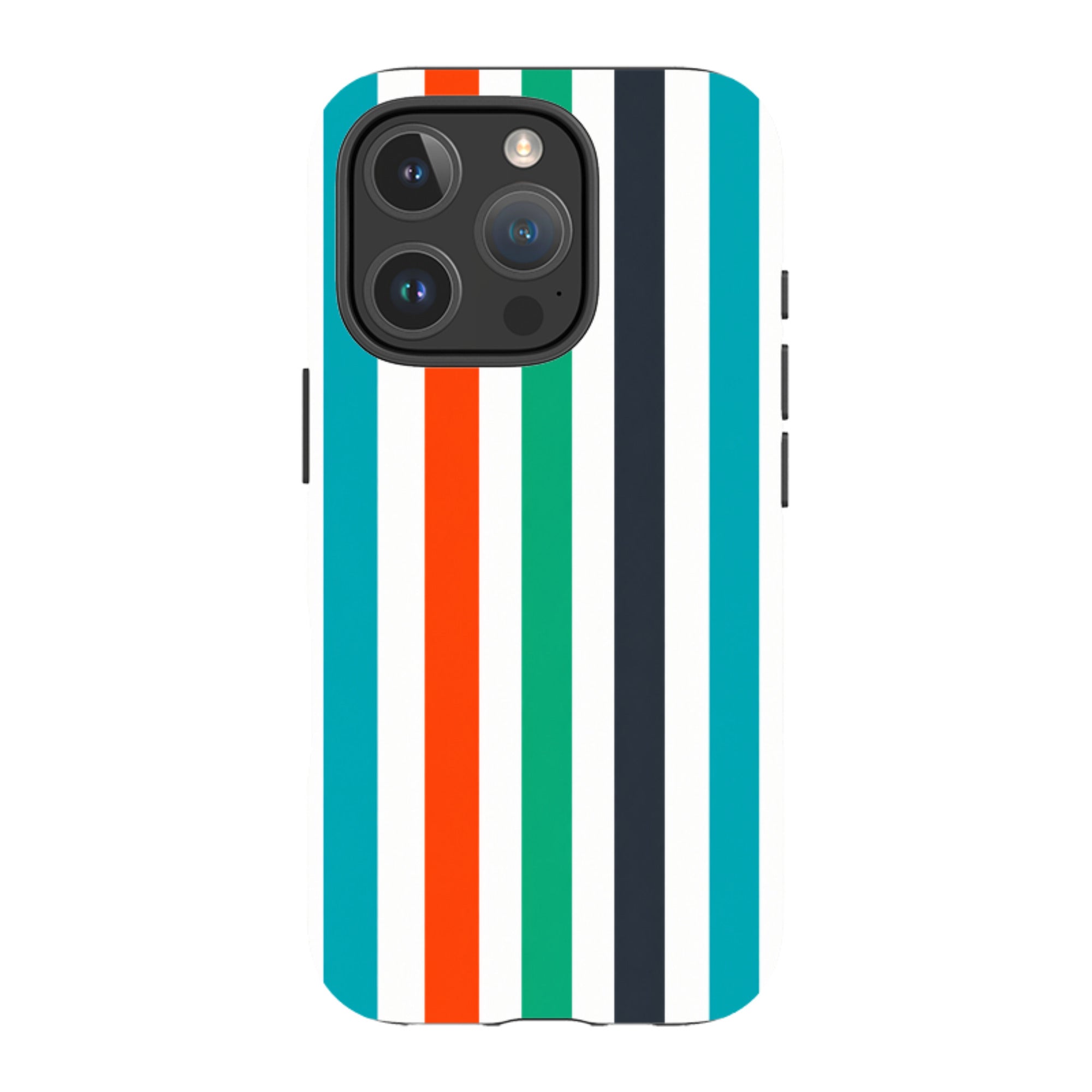 iPhone Tough Case - Orange & Teal Stripe