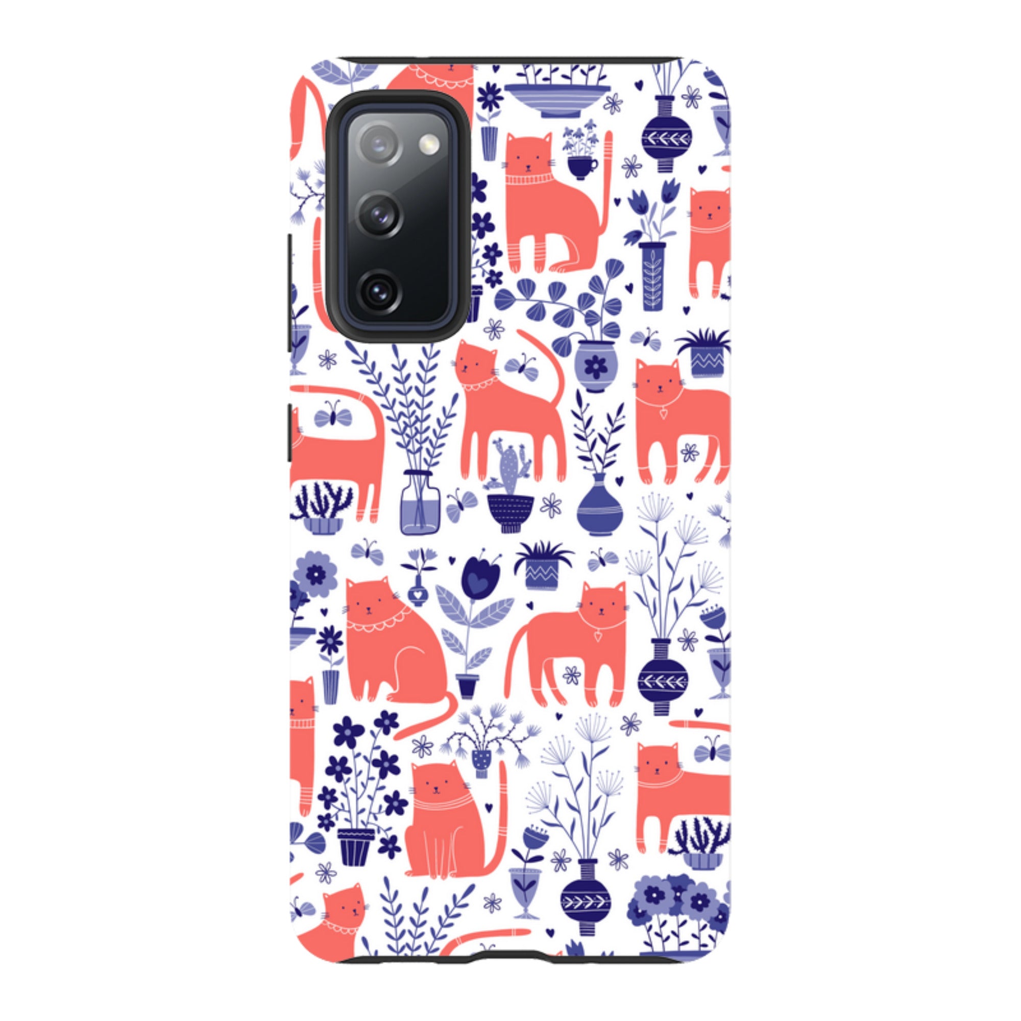 Samsung Tough Case - Coral Cats By Suzy Taylor