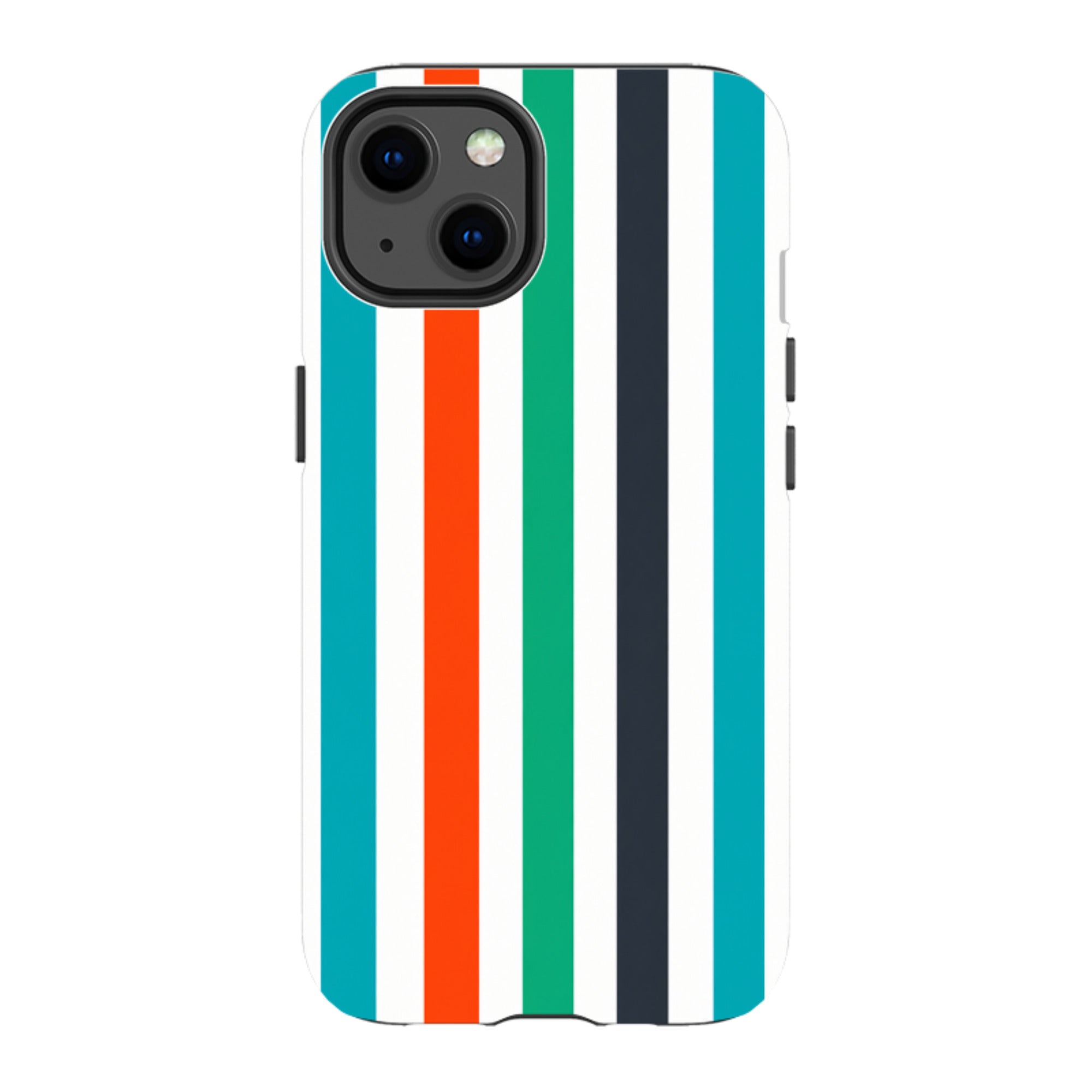 iPhone Tough Case - Orange & Teal Stripe