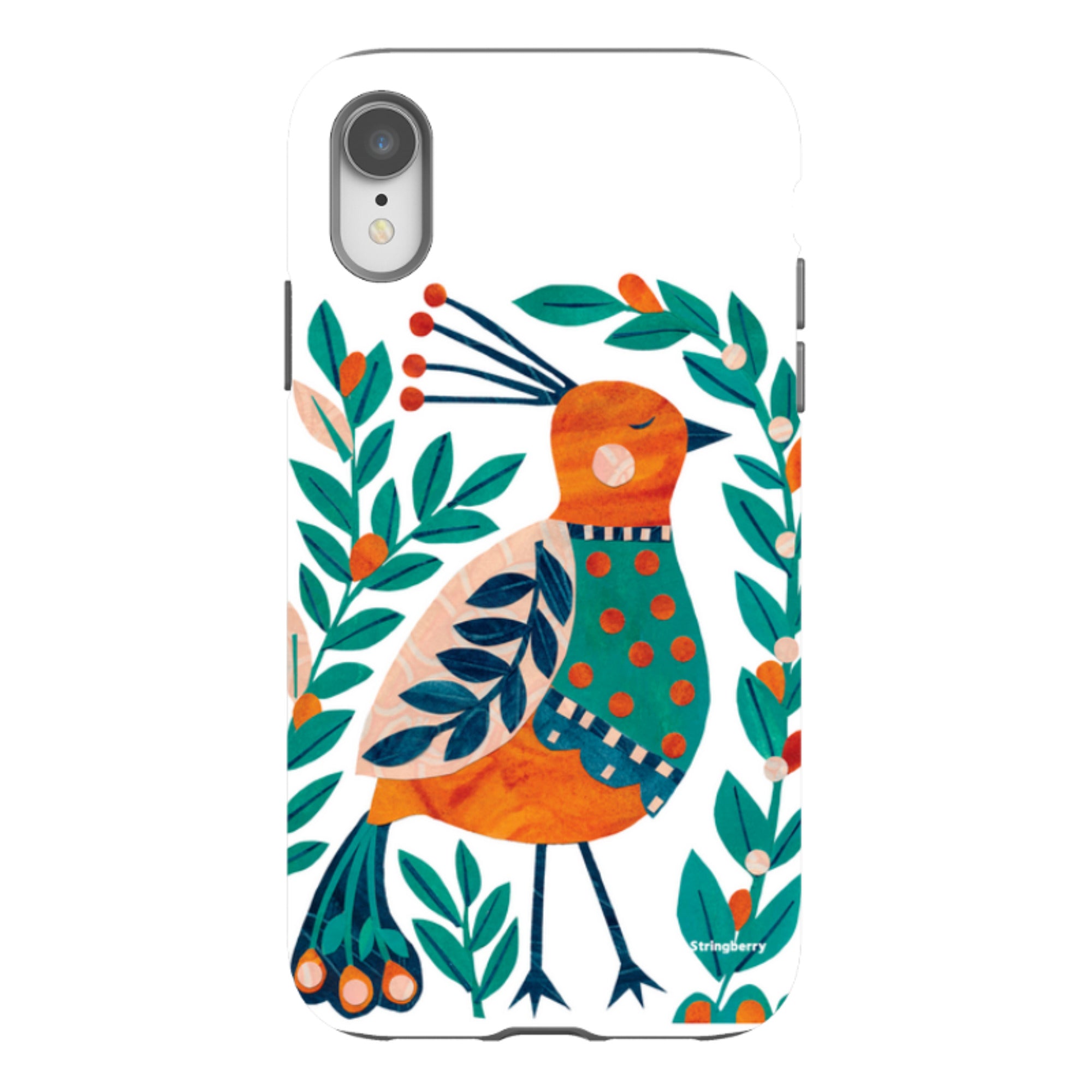 iPhone Tough Case - Folk Peacock By Tracey English